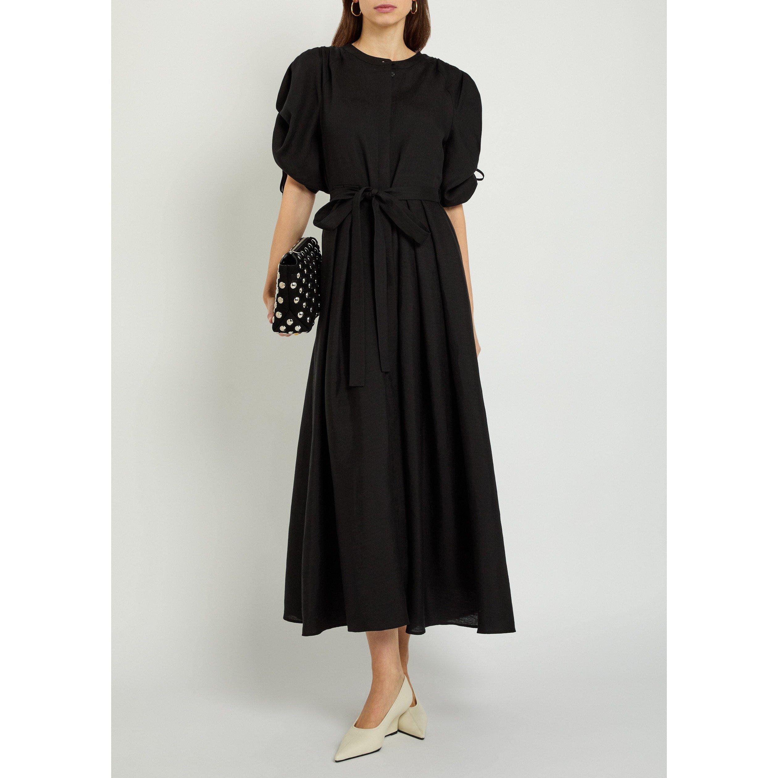 BLACK - Gabriela Hearst - Women's Linnea Linen Long-Sleeve Maxi Dress - 5