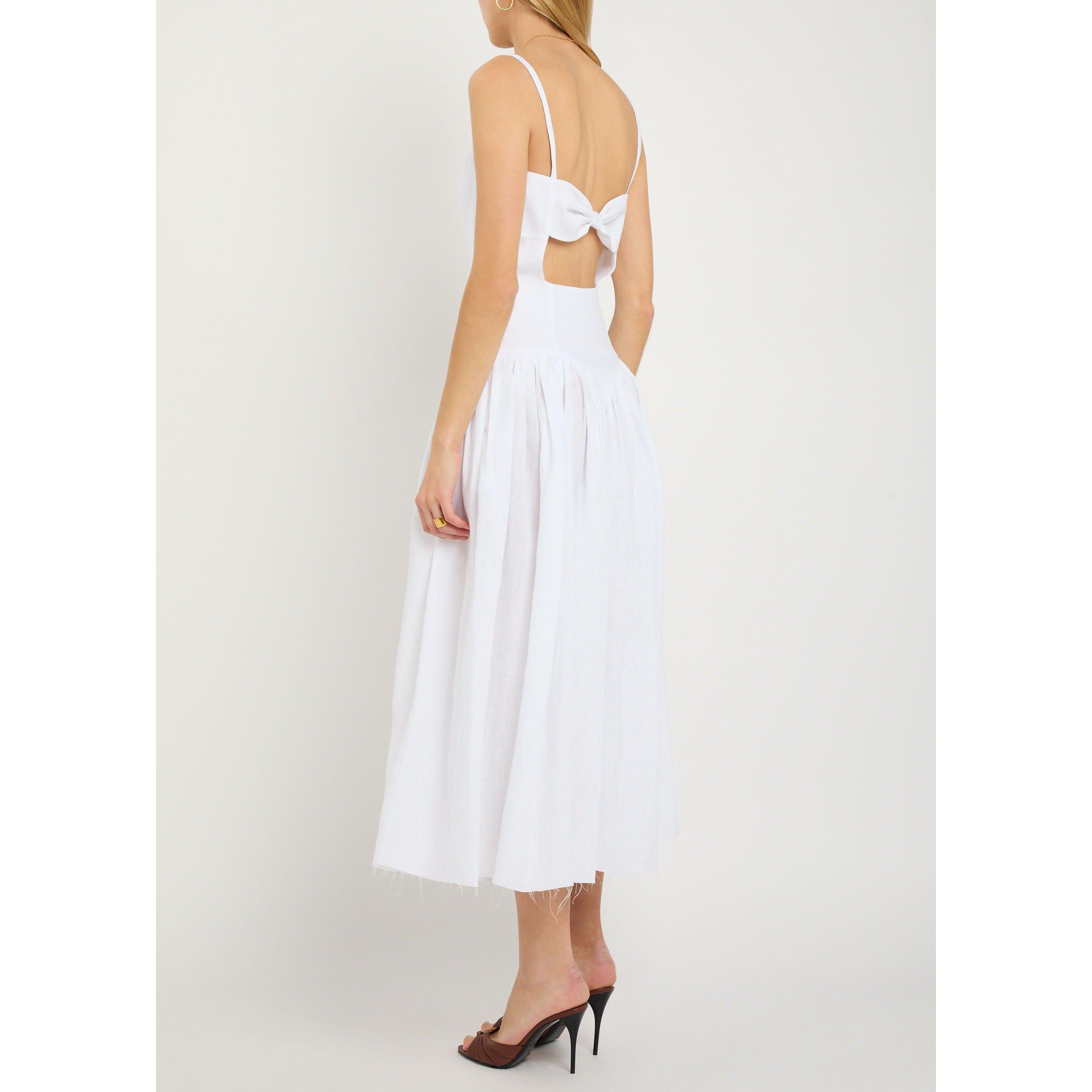 WHITE - Gabriela Hearst - Women's Oriana Linen Maxi Dress - 3