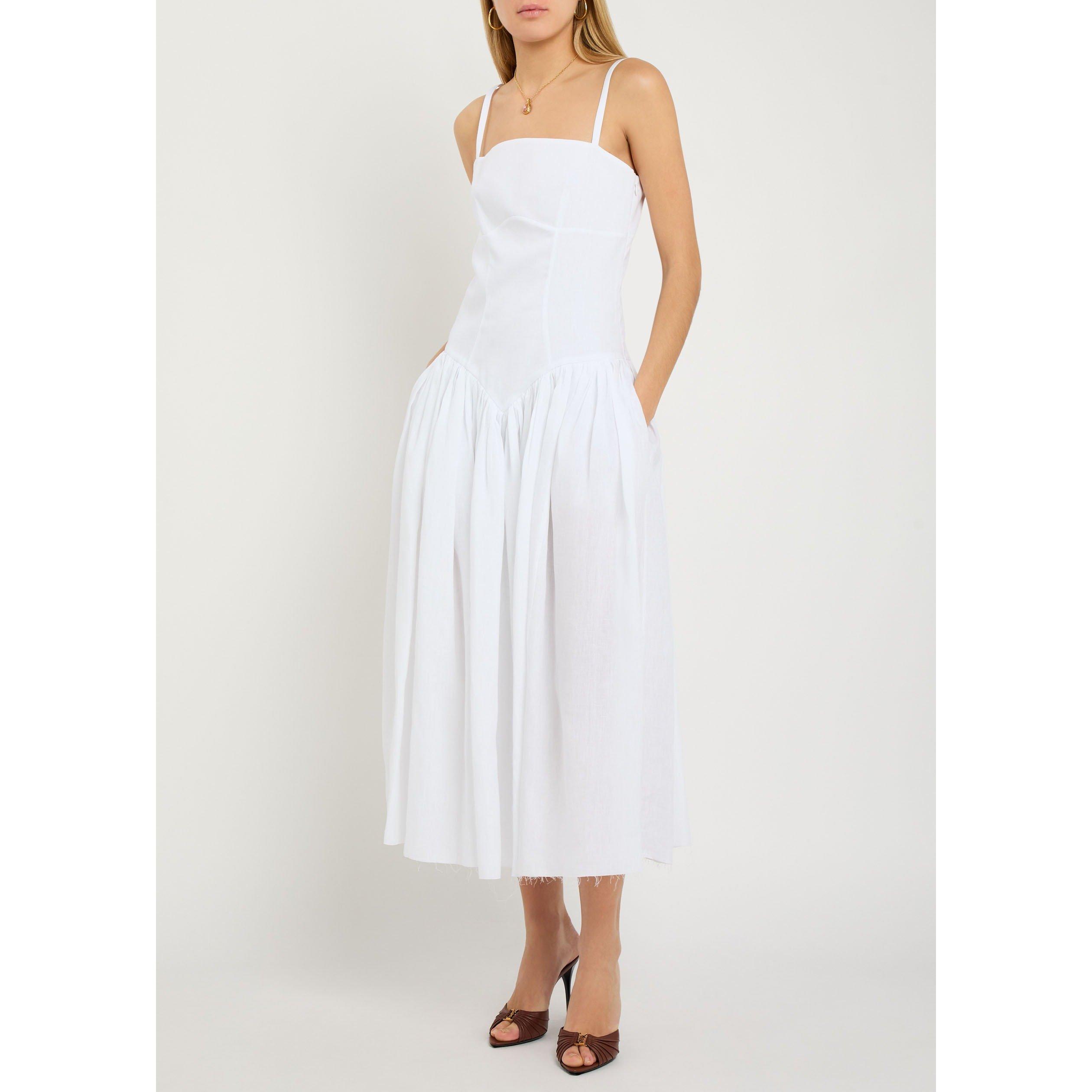 WHITE - Gabriela Hearst - Women's Oriana Linen Maxi Dress - 5