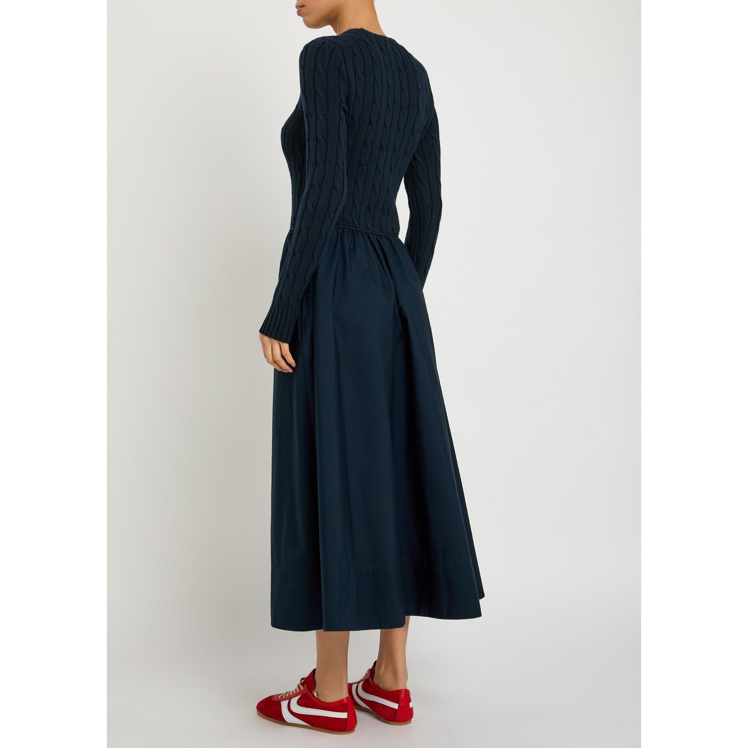 NAVY - Polo Ralph Lauren - Women's Cable Knit Cotton Long-Sleeve Maxi Dress - 3