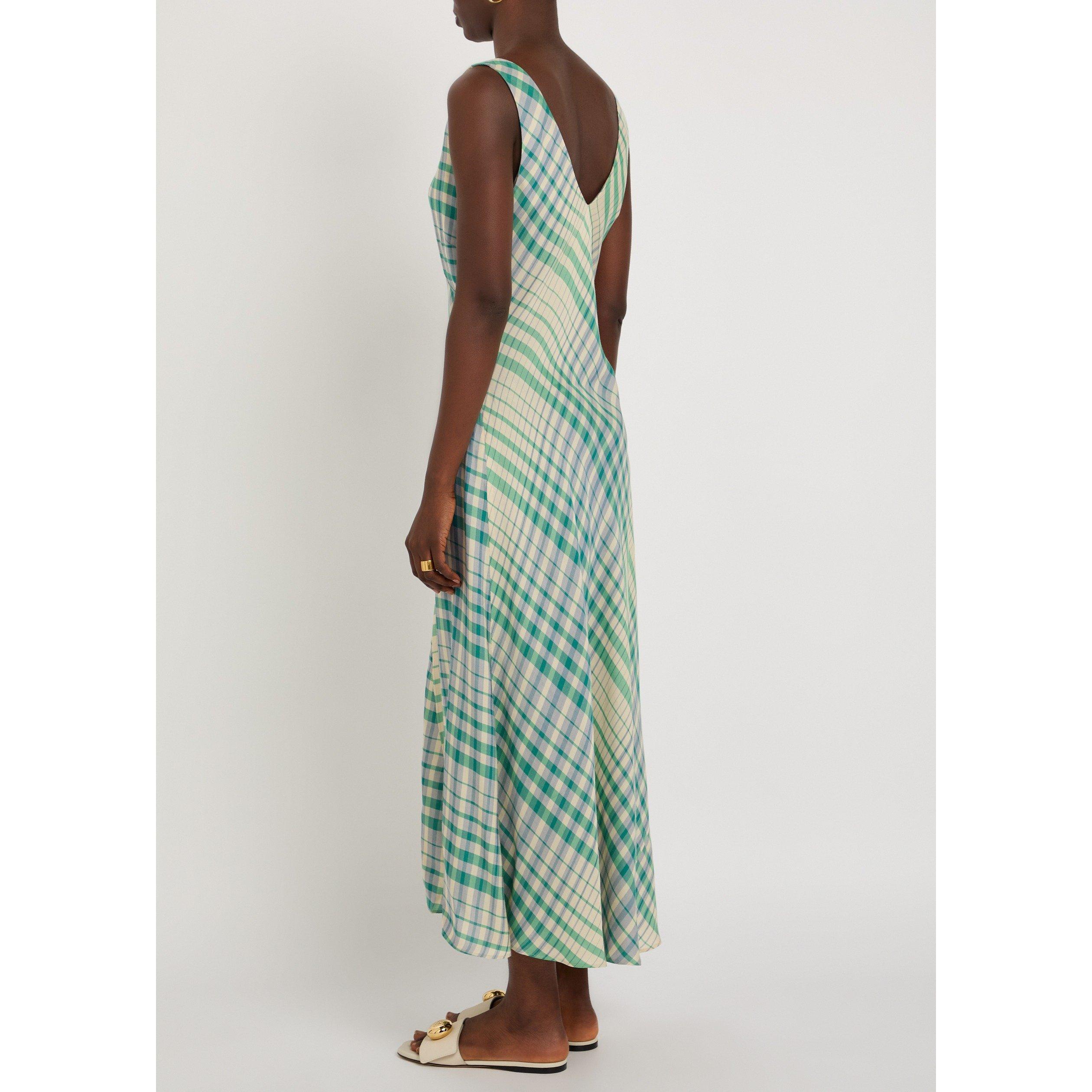 MULTICOLOURED 1 - Polo Ralph Lauren - Women's Plaid V-Neck Viscose Slip Dress - 3