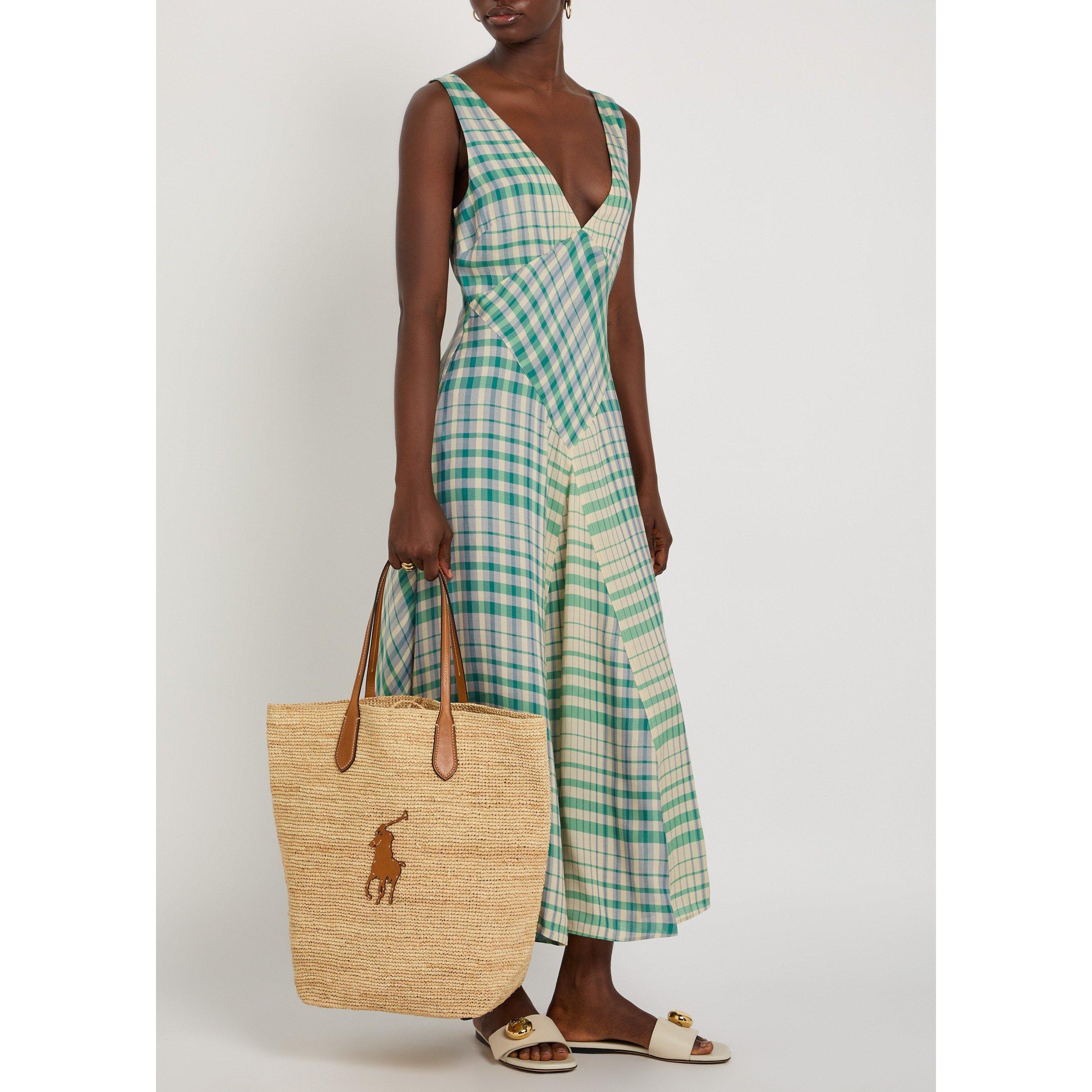 MULTICOLOURED 1 - Polo Ralph Lauren - Women's Plaid V-Neck Viscose Slip Dress - 5