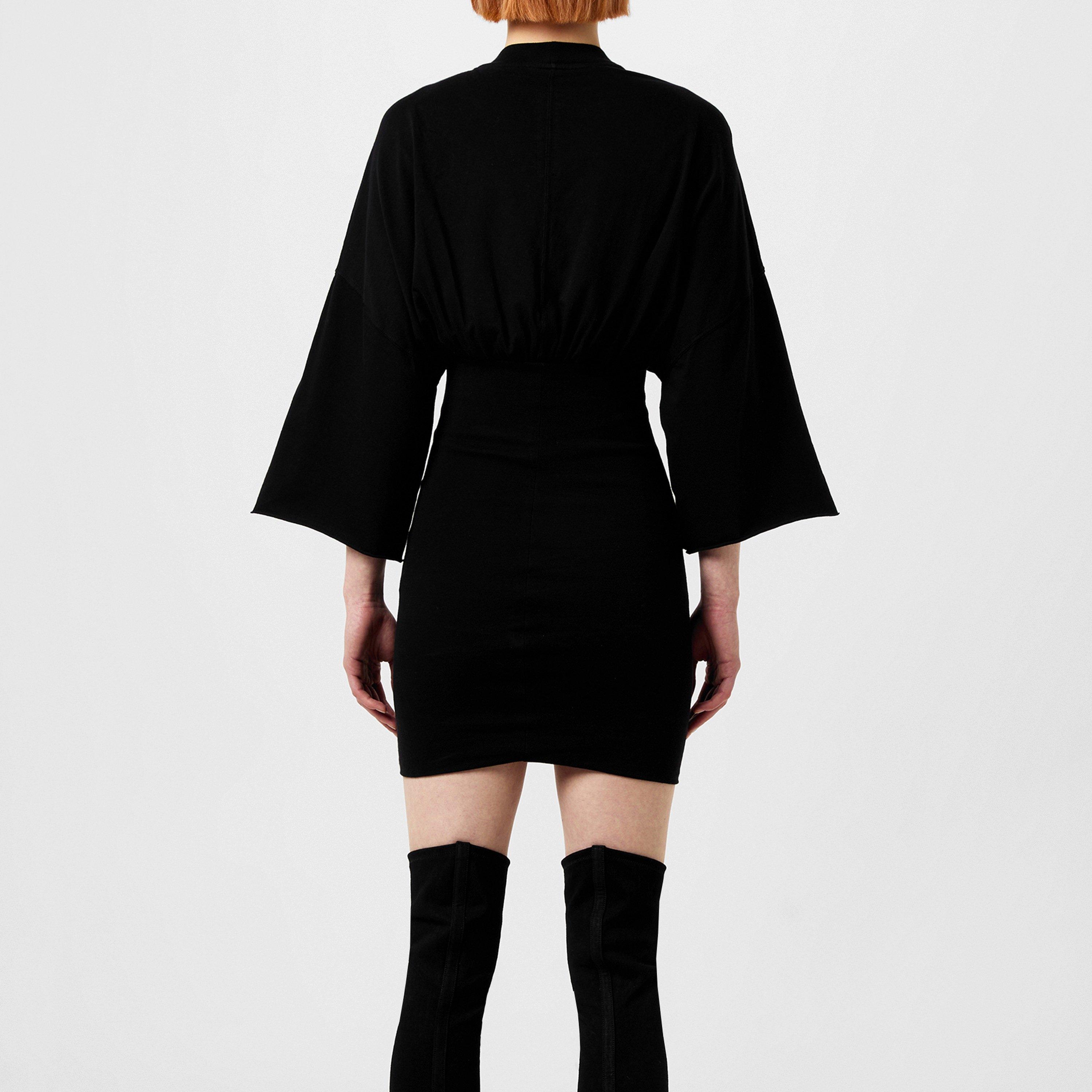 Black - Rick Owens Drkshdw - Women's Cinched Tommy Mini Knitted Jumper Dress - 3