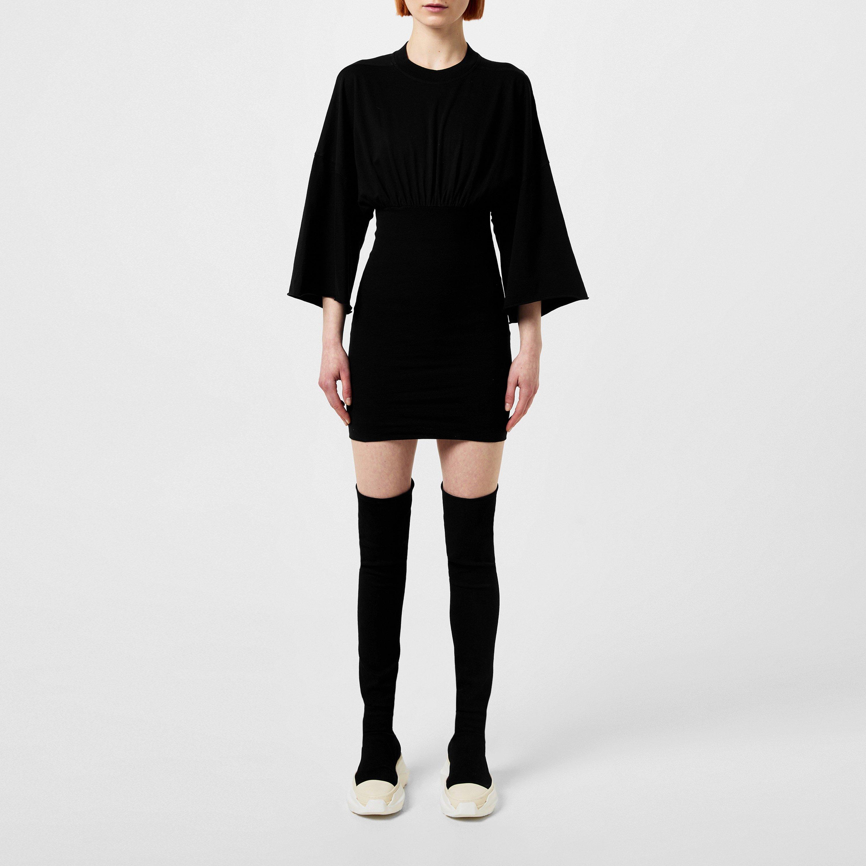 Black - Rick Owens Drkshdw - Women's Cinched Tommy Mini Knitted Jumper Dress - 4