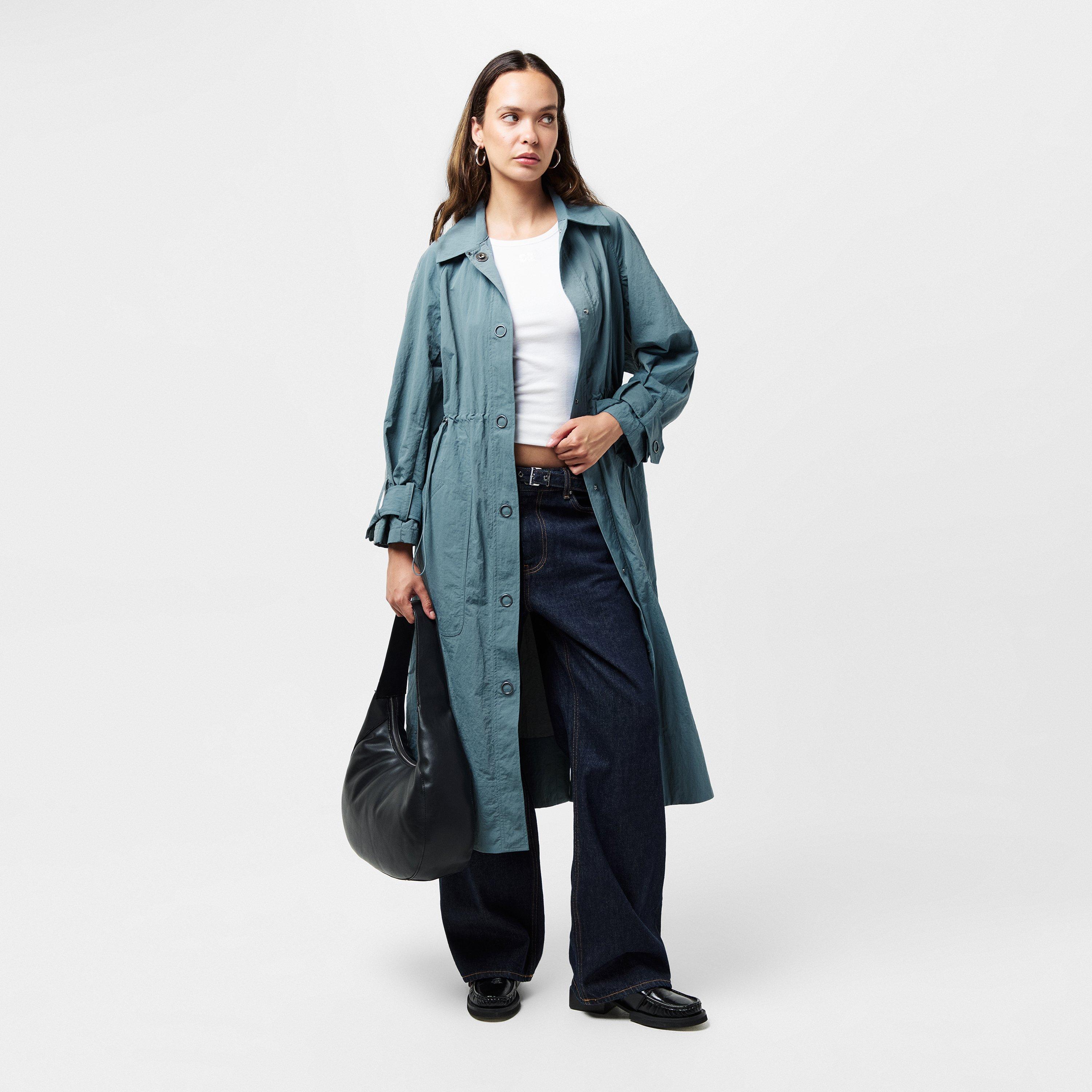 Stormy - French Connection - Women's Ilena Double-Breasted Mid-Length Trench Coat - 6