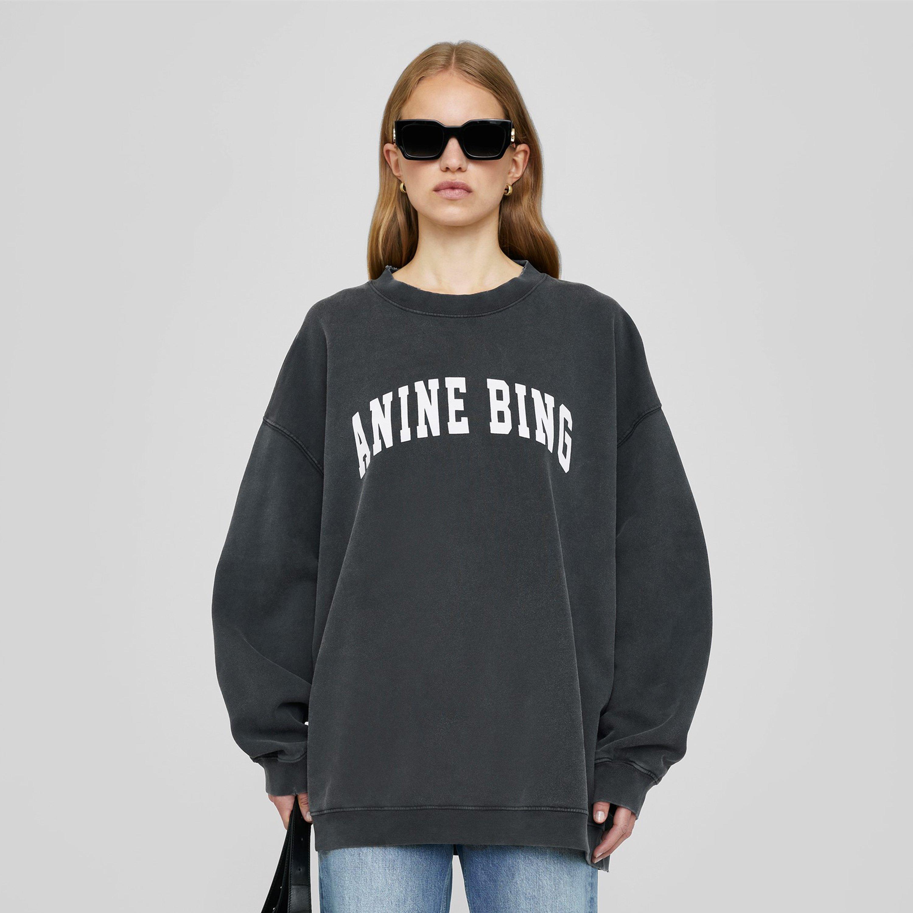 ANINE BING ネイビー トレーナー ANINE BING Tyler Bing Sweatshirt in Navy | REVOLVE