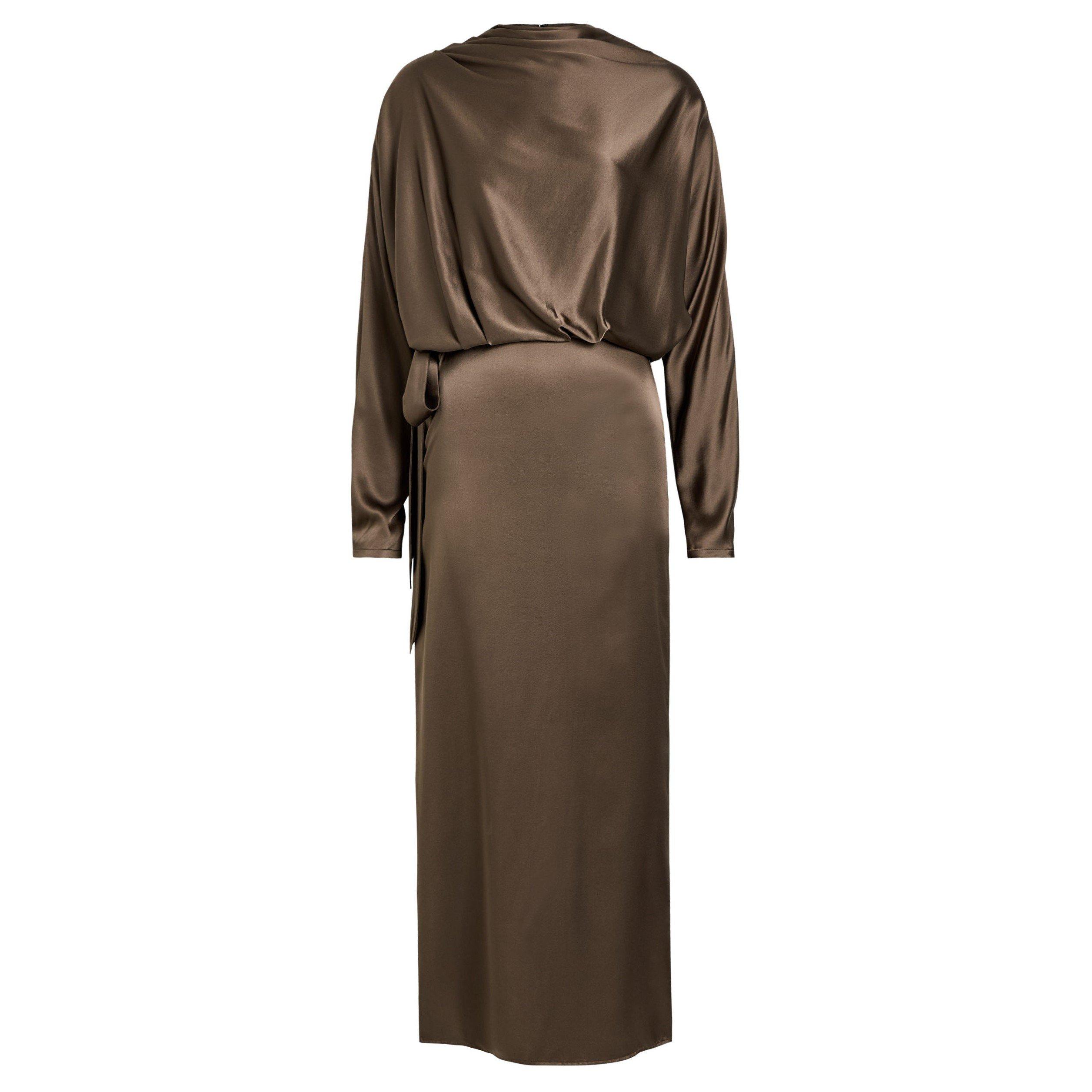 TAUPE - Staud - Women's Phoebe Silk Maxi Dress - 1