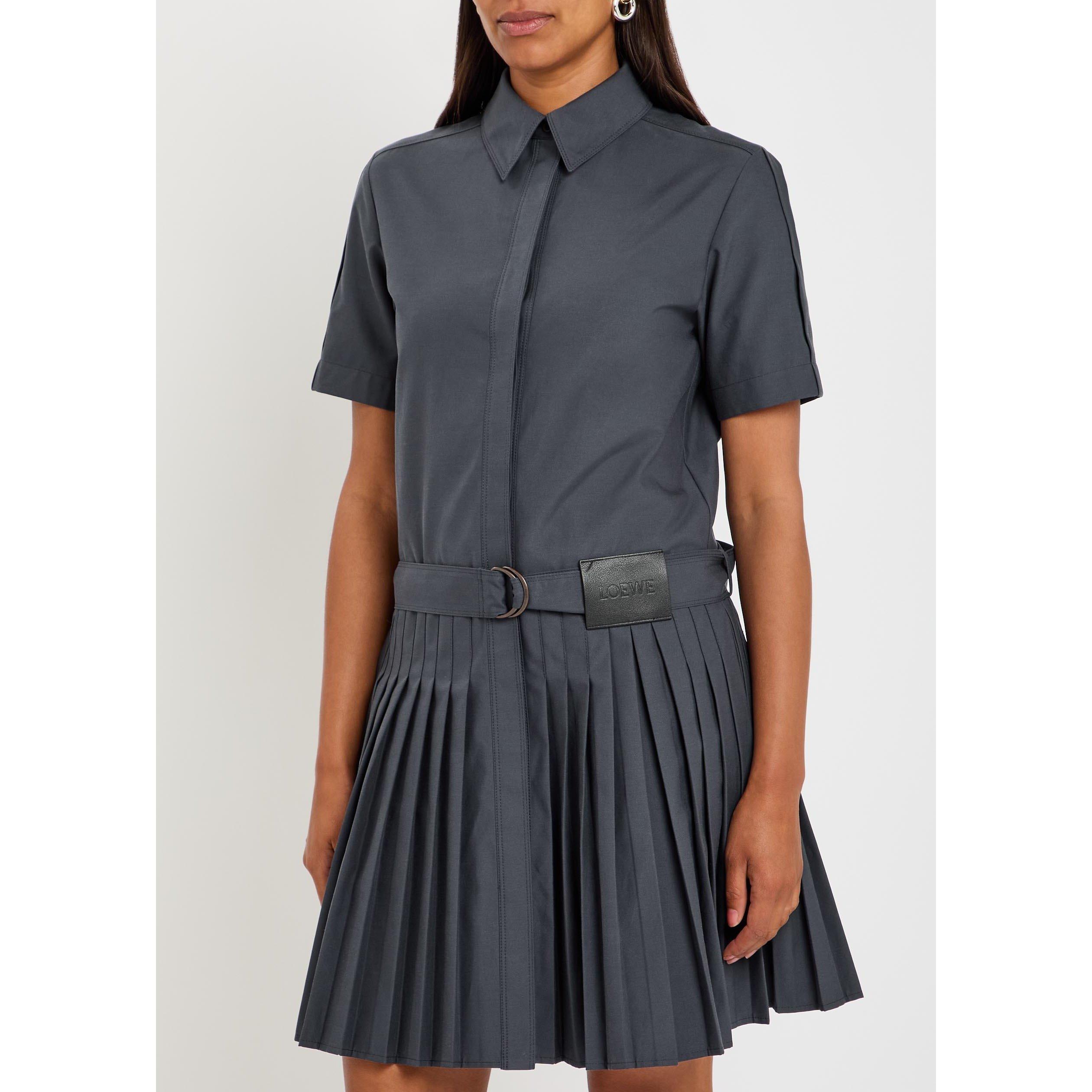 NAVY - LOEWE - PLEATED DRESS - 2
