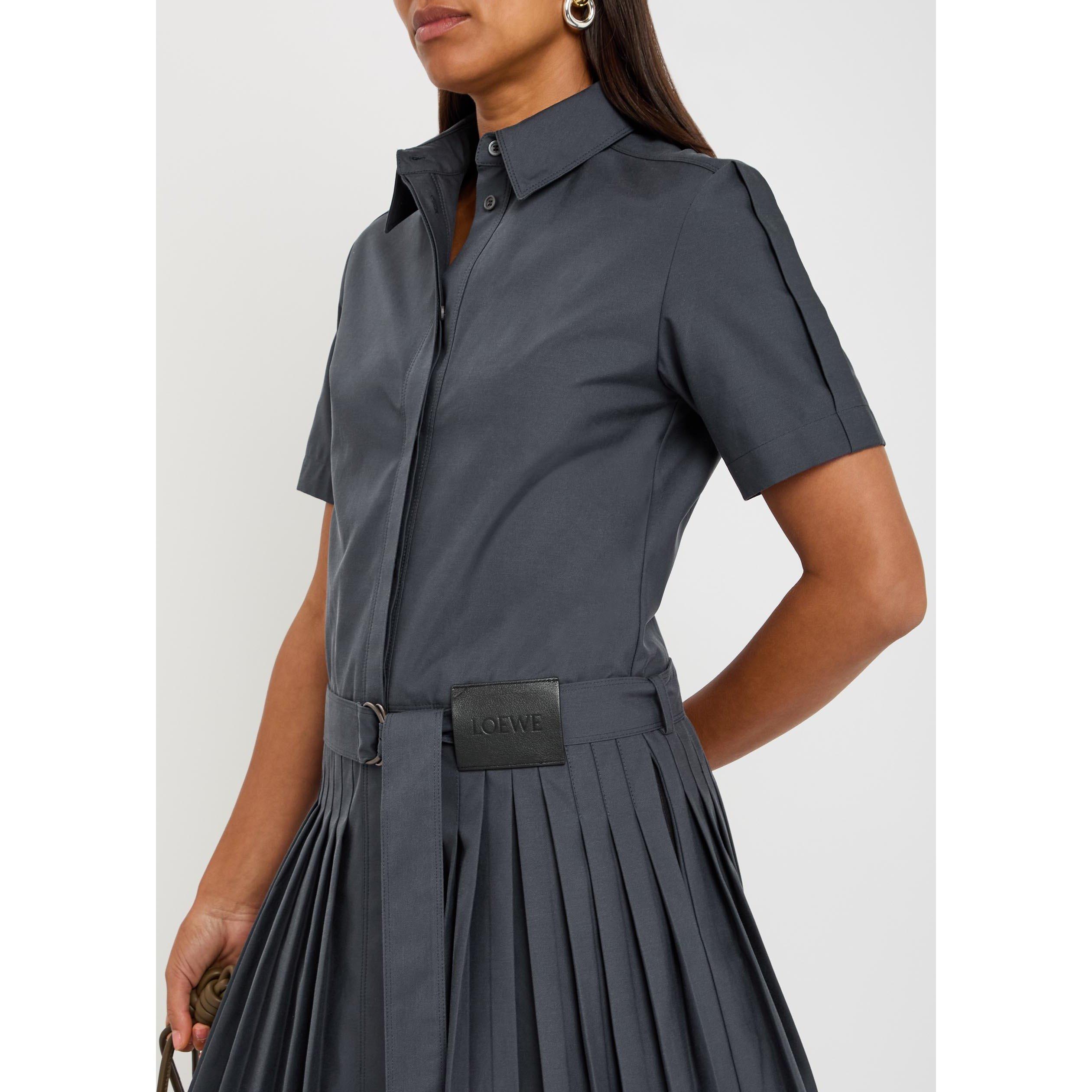 NAVY - LOEWE - PLEATED DRESS - 4