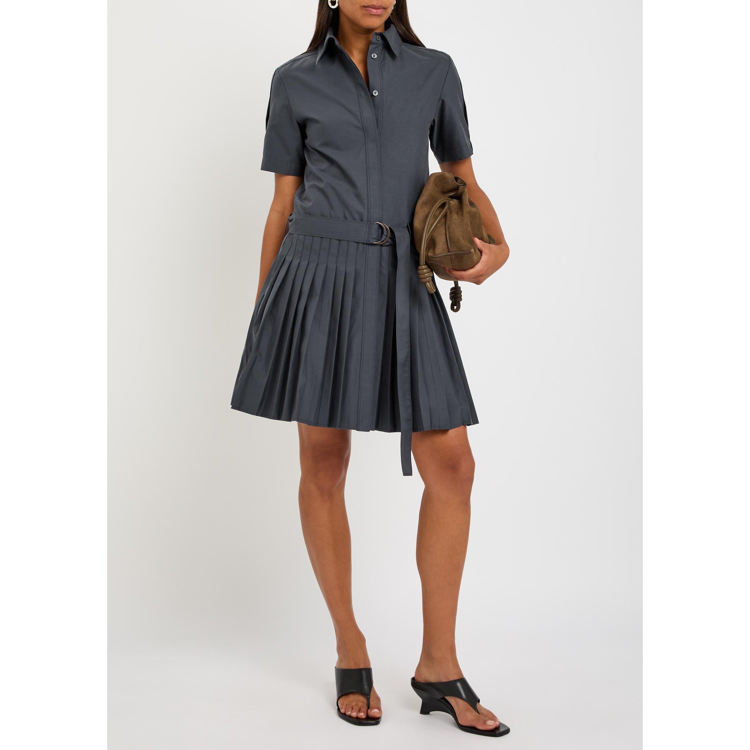 NAVY - LOEWE - PLEATED DRESS - 5