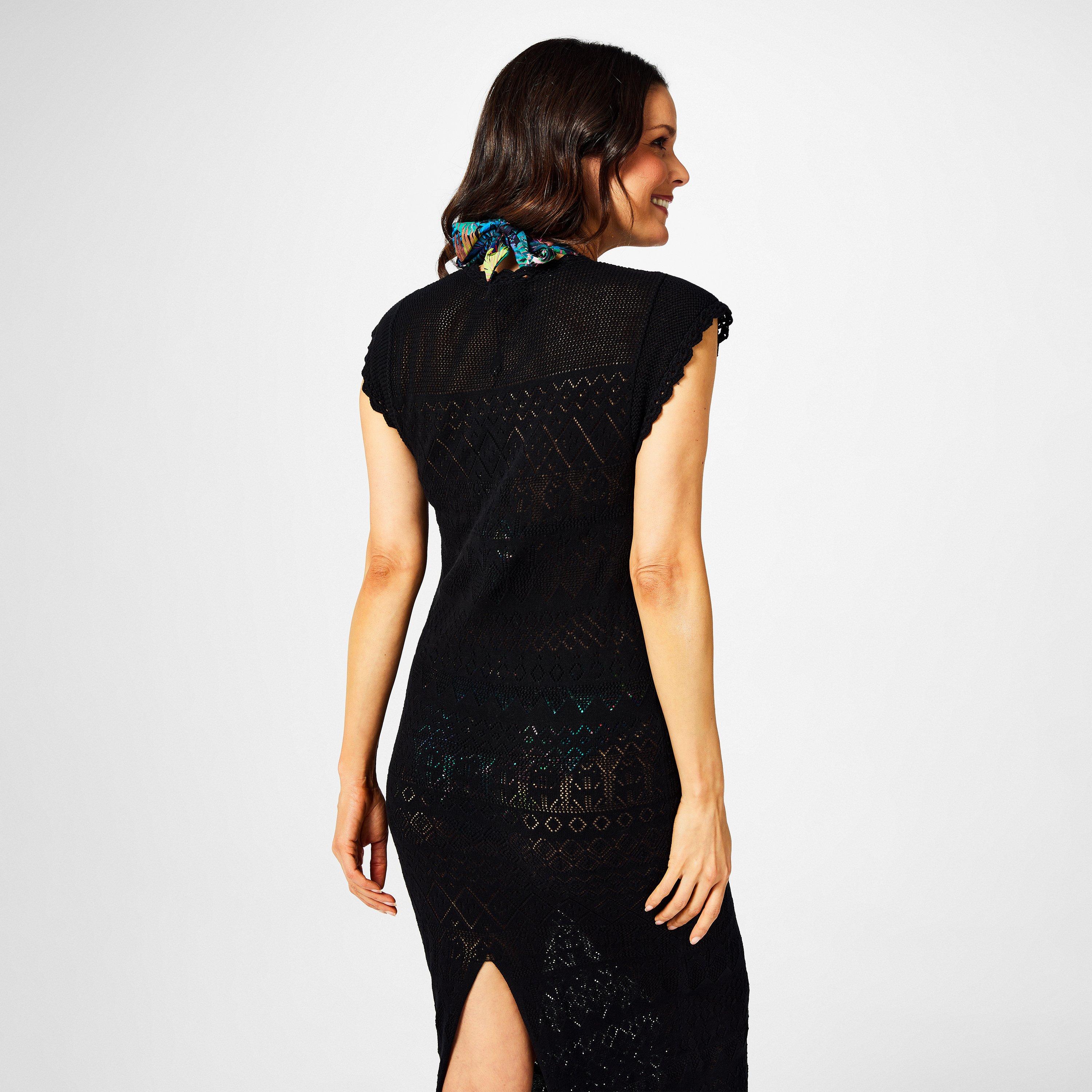 Black - Biba - Pointelle Knit Maxi Dress - 2