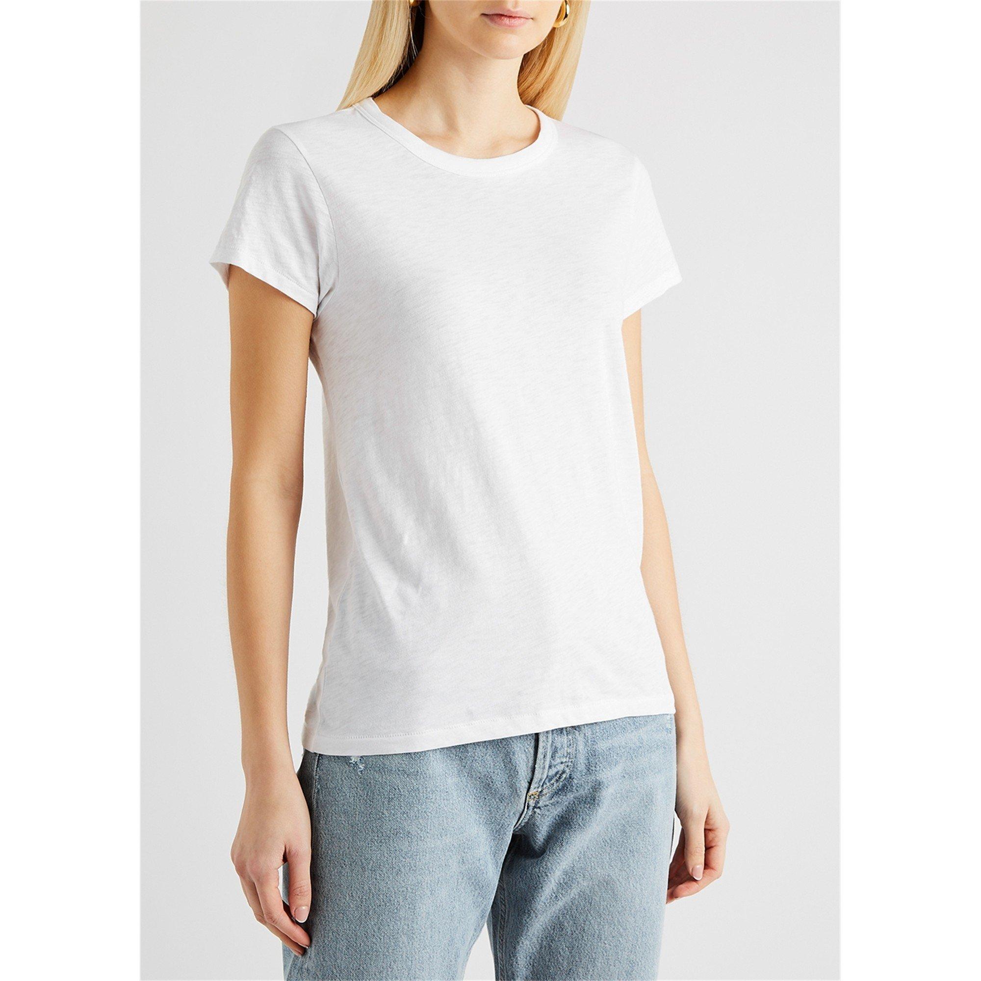 WHITE AND OTHER - Rag and Bone - Women's Short-Sleeve Cotton Crew-Neck T-Shirt - 2