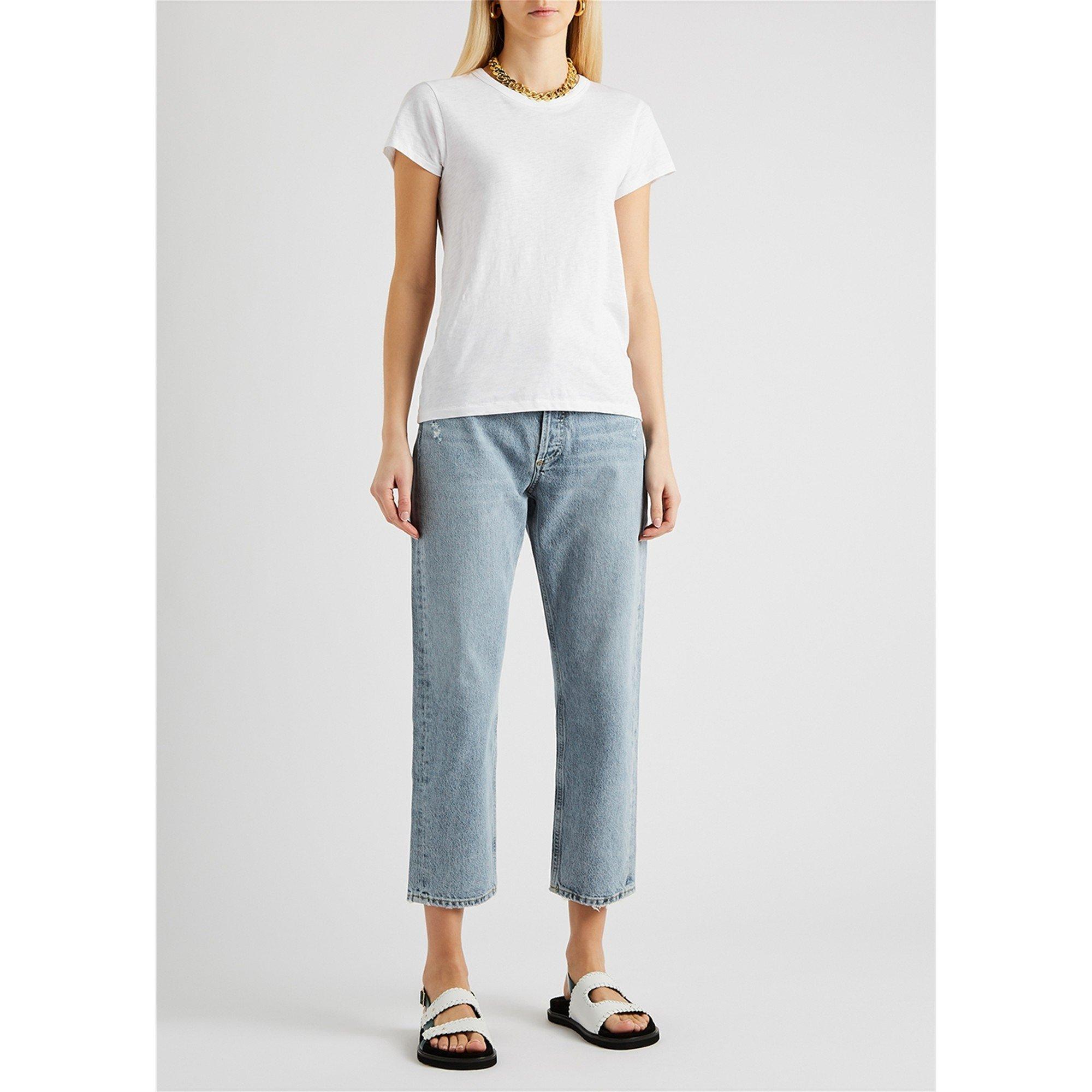 WHITE AND OTHER - Rag and Bone - Women's Short-Sleeve Cotton Crew-Neck T-Shirt - 5