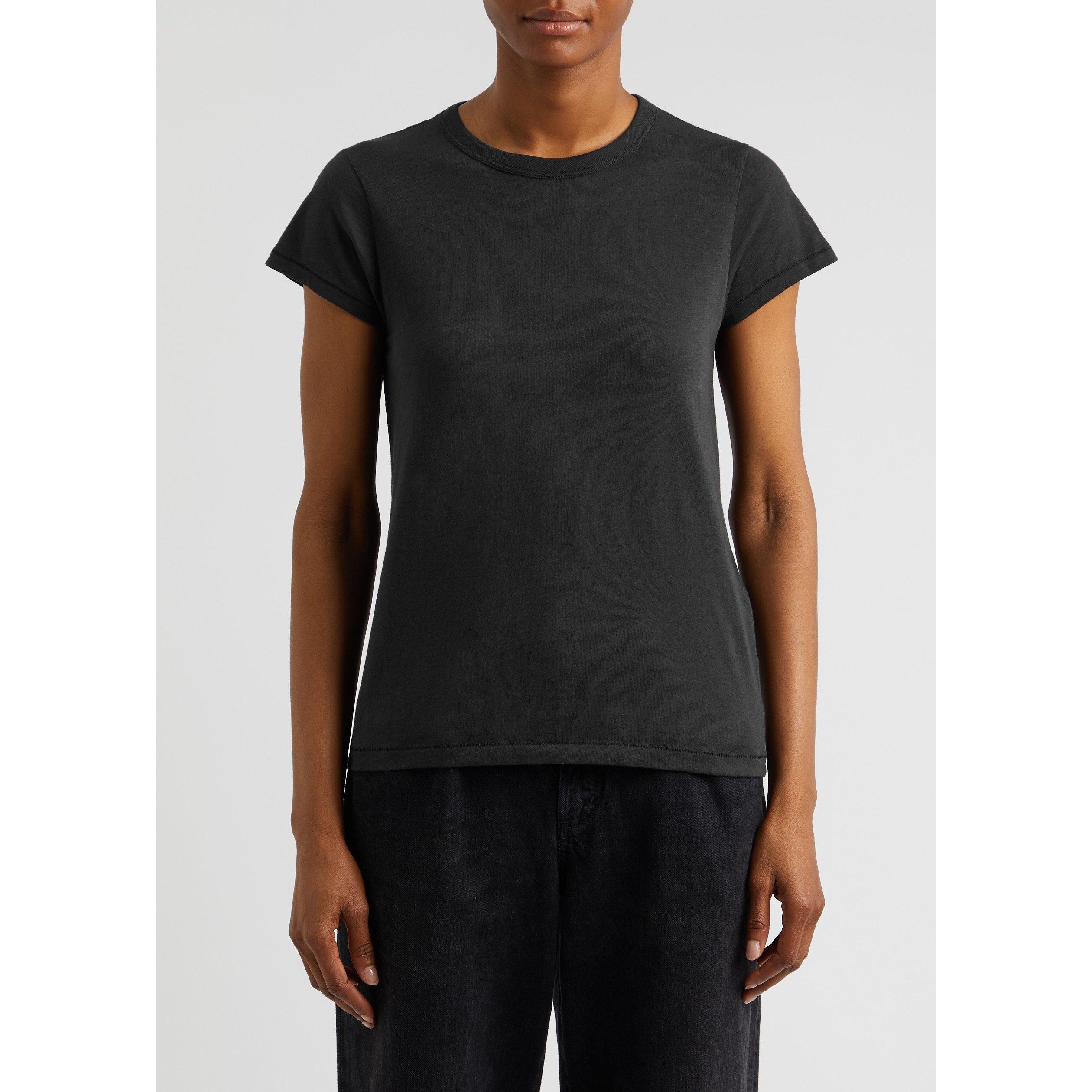 BLACK - Rag and Bone - Women's Short-Sleeve Cotton Crew-Neck T-Shirt - 2