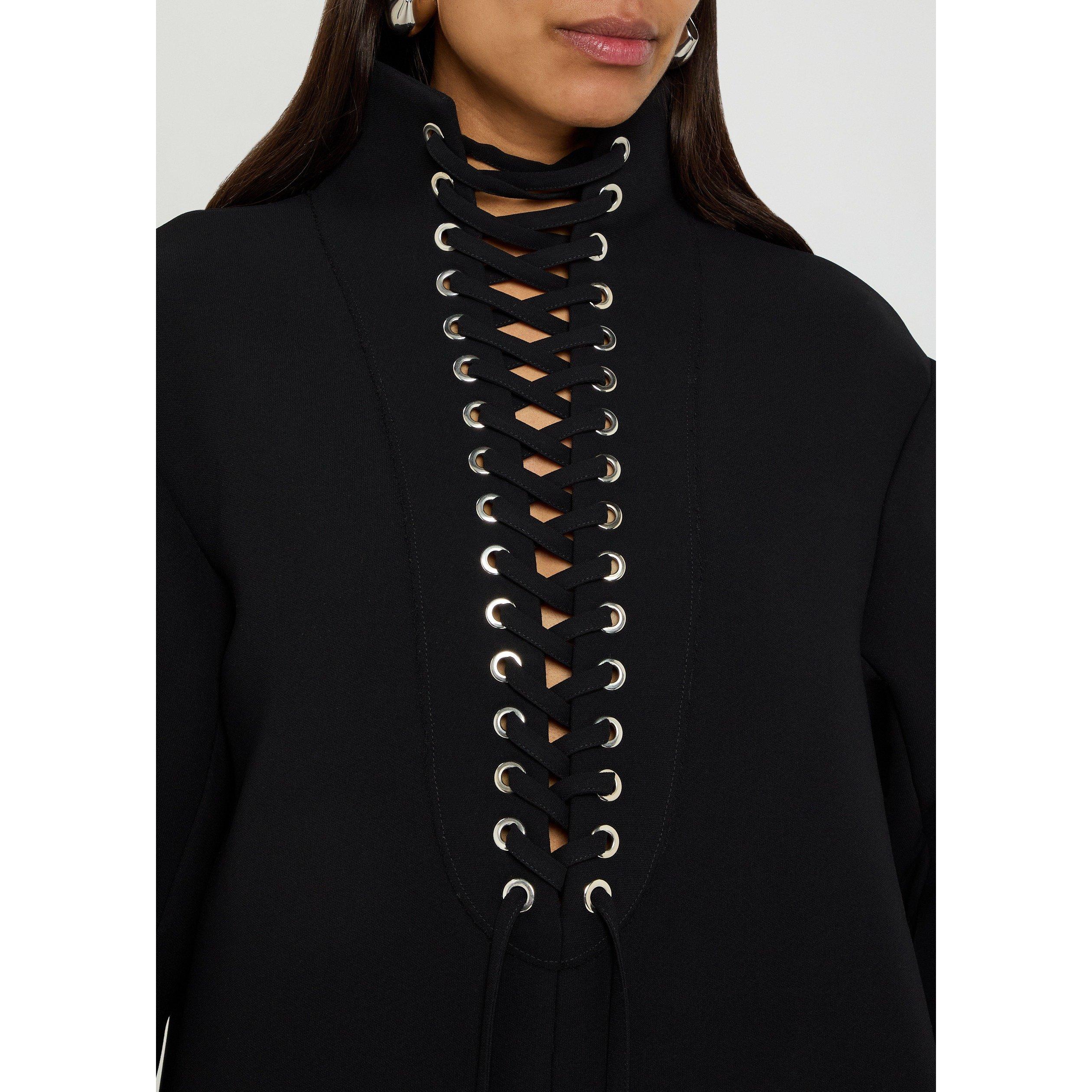 BLACK - Khaite - Women's Lee Crepe Mini Dress - 4