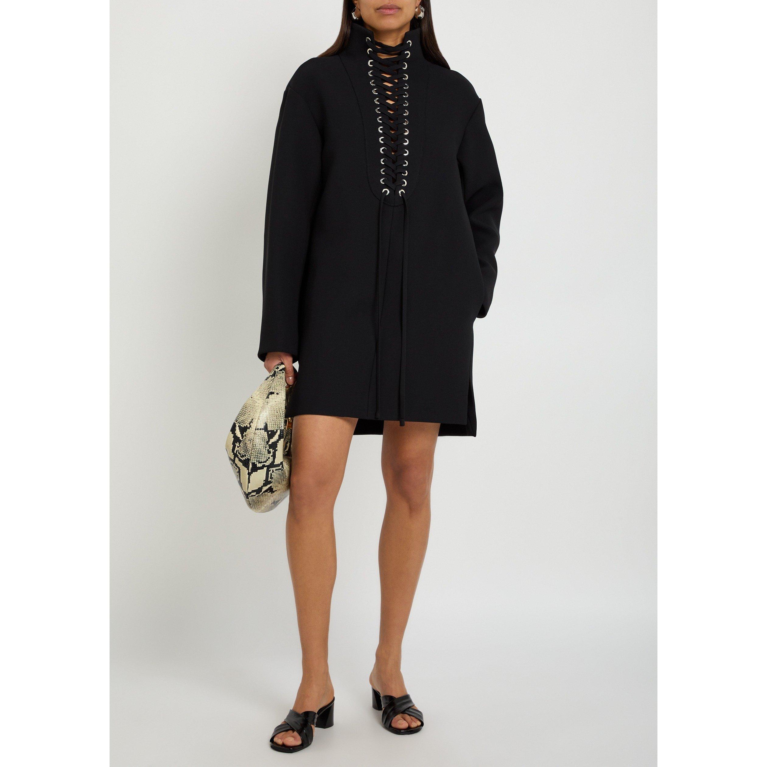 BLACK - Khaite - Women's Lee Crepe Mini Dress - 5