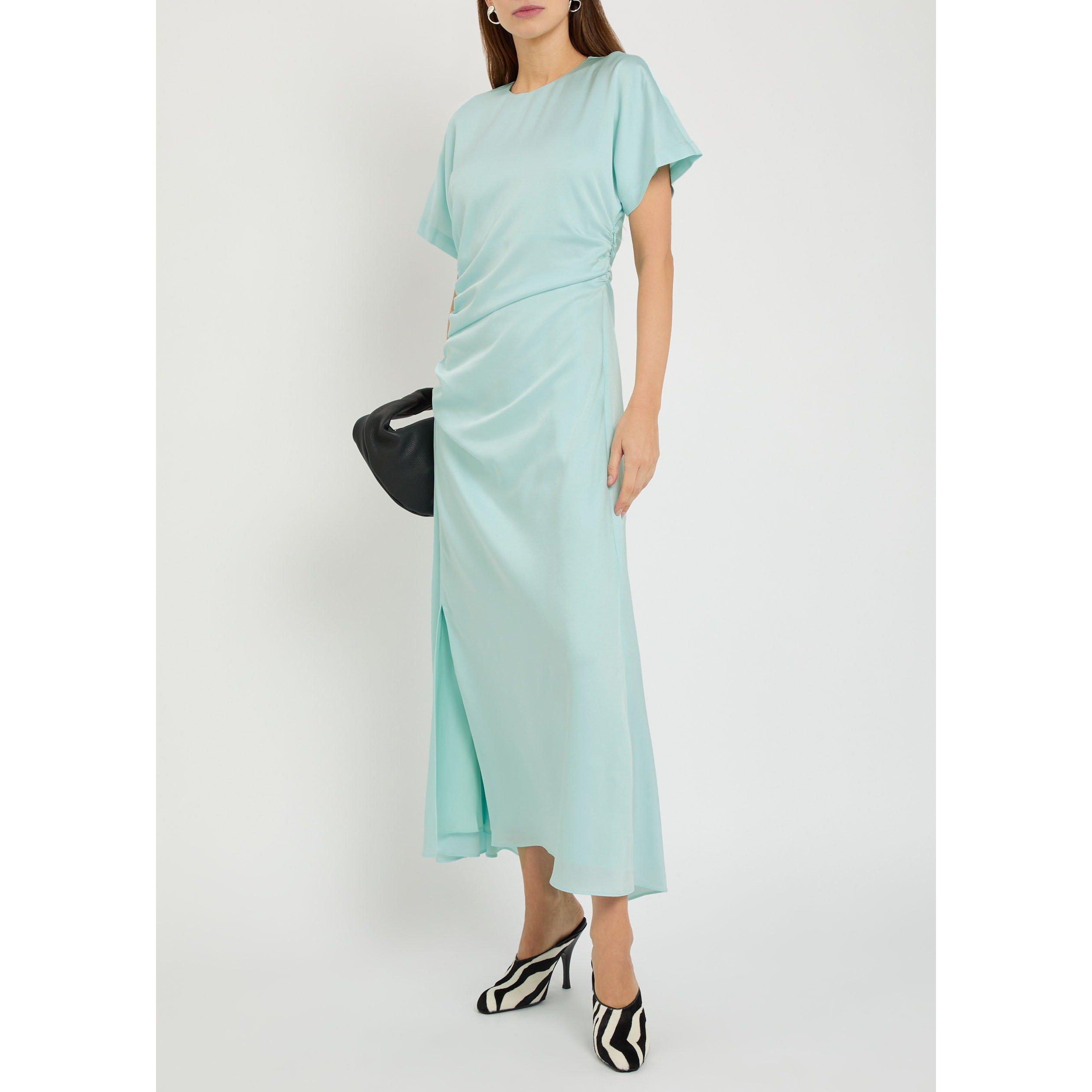 LIGHT BLUE - Jonathan Simkhai - Women's Marabella Midi Satin Dress - 5