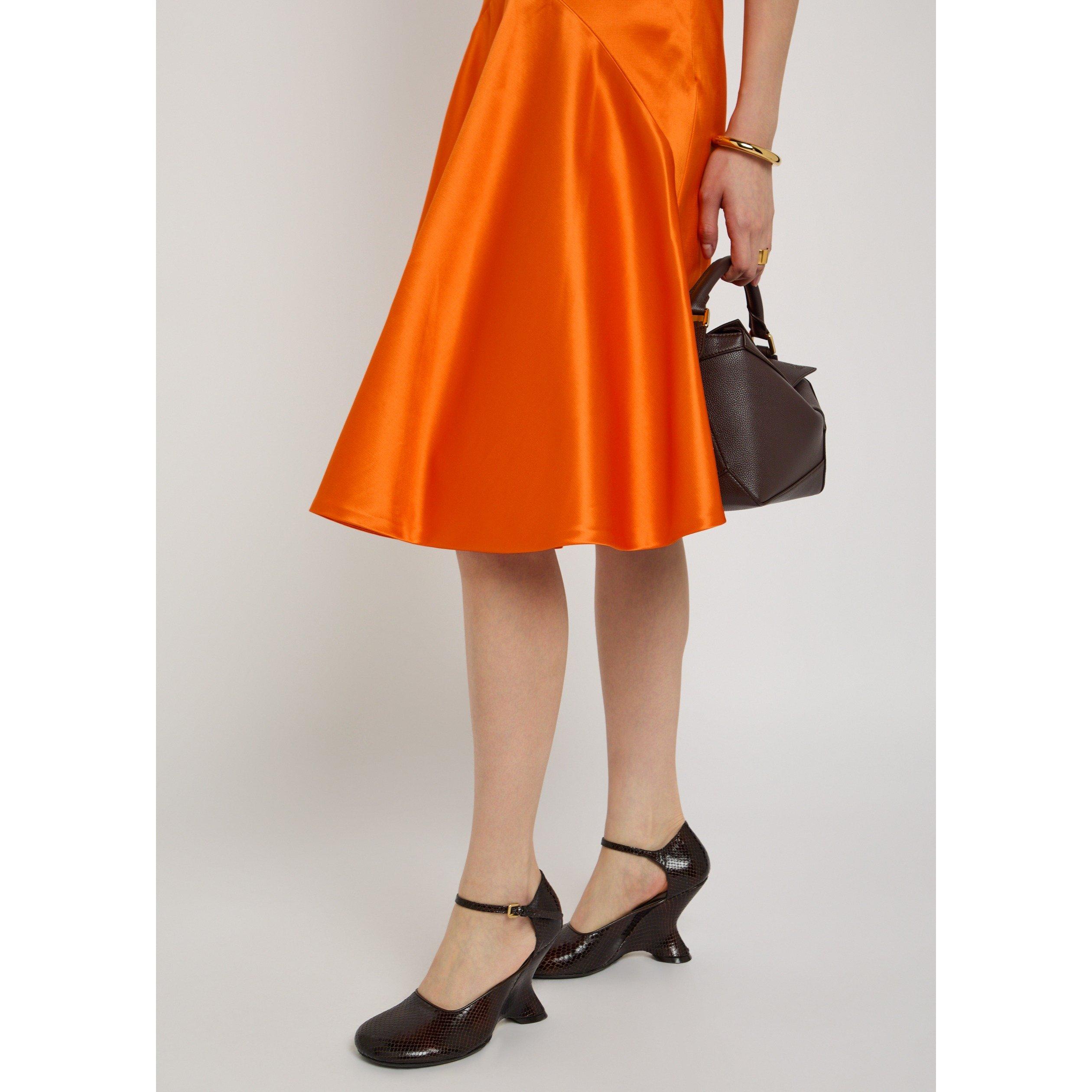 ORANGE - JW Anderson - Women's Draped Skirt Cotton Mini Dress - 4