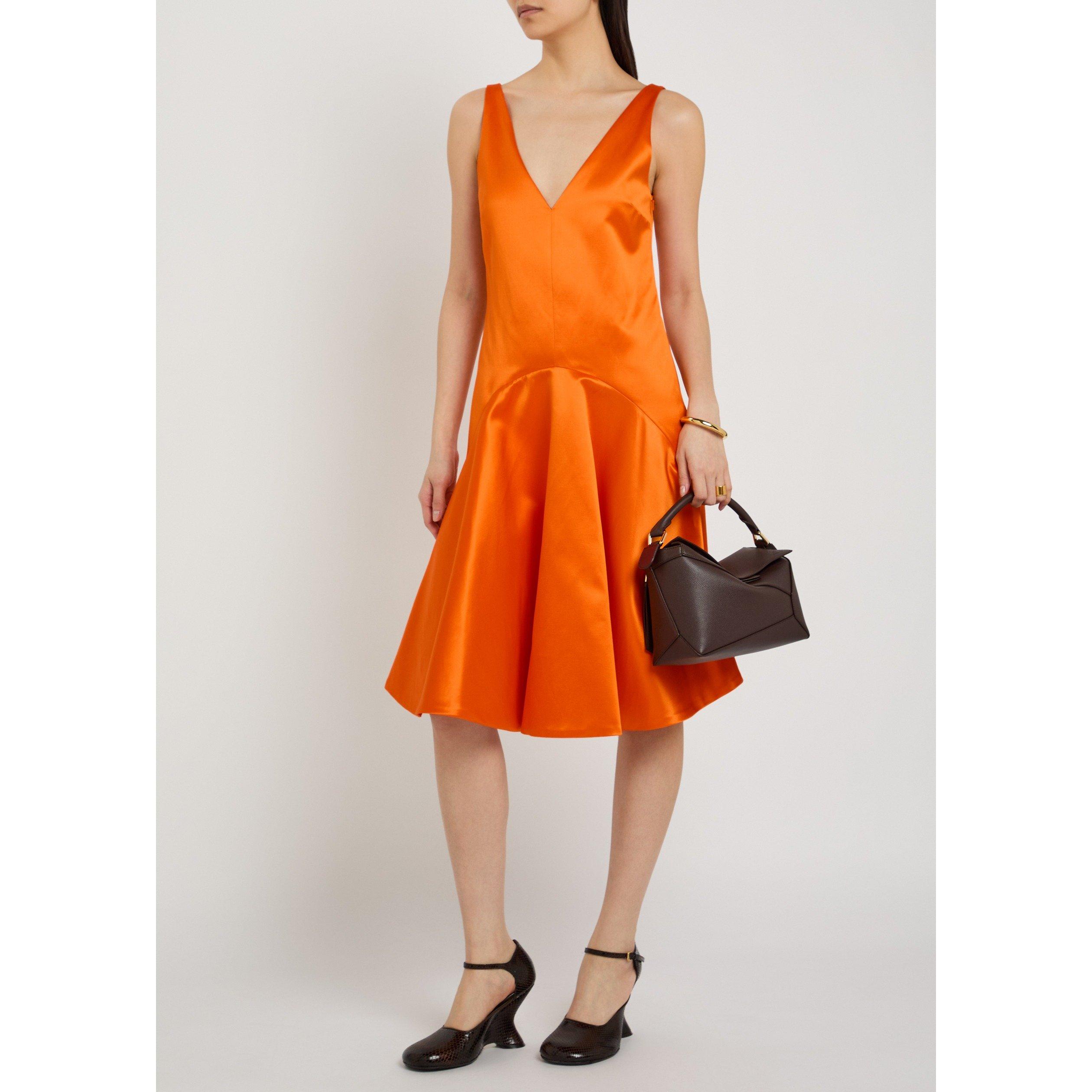 ORANGE - JW Anderson - Women's Draped Skirt Cotton Mini Dress - 5