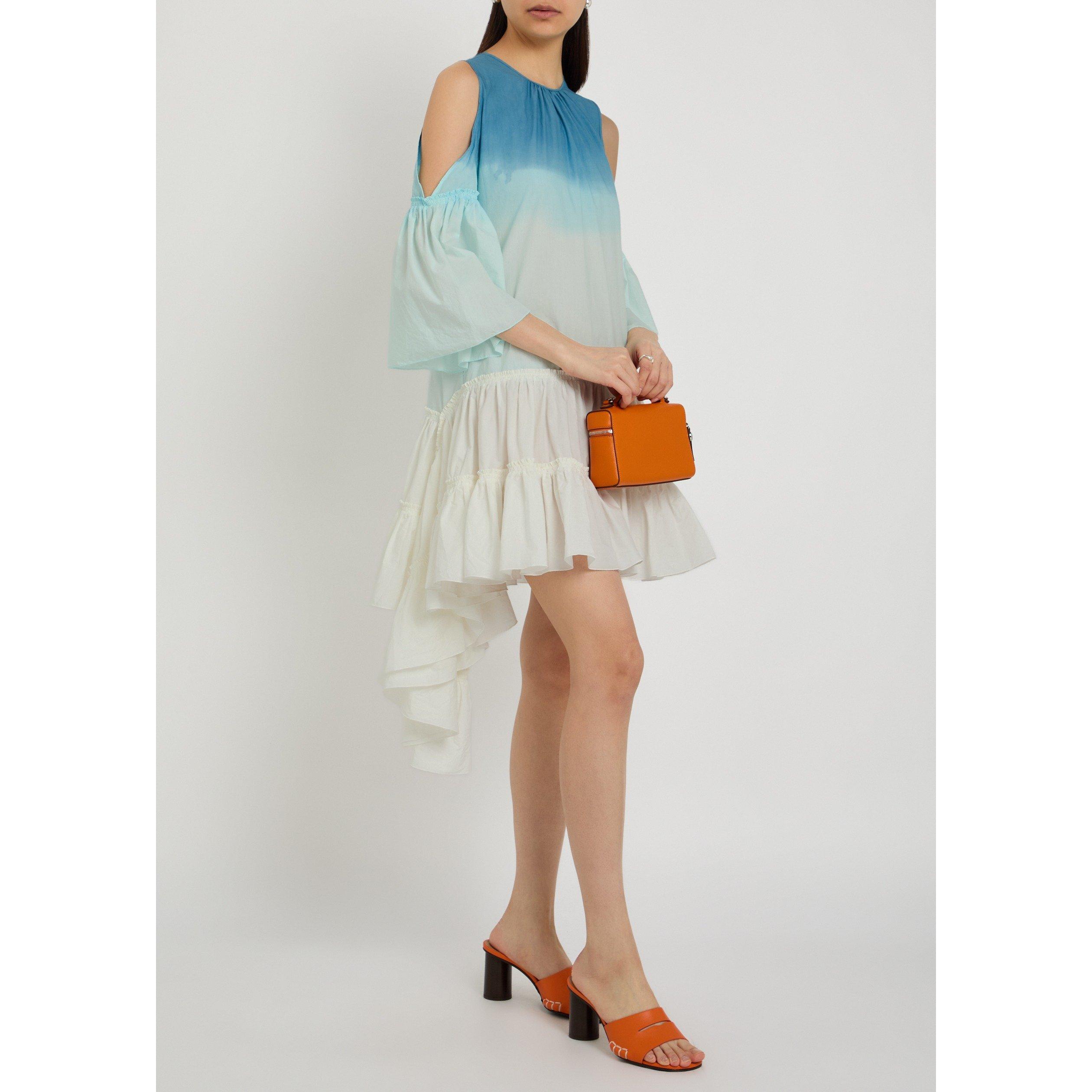 WHITE AND BLUE - JW Anderson - DIP DYE RUFFLE DRESS - 5