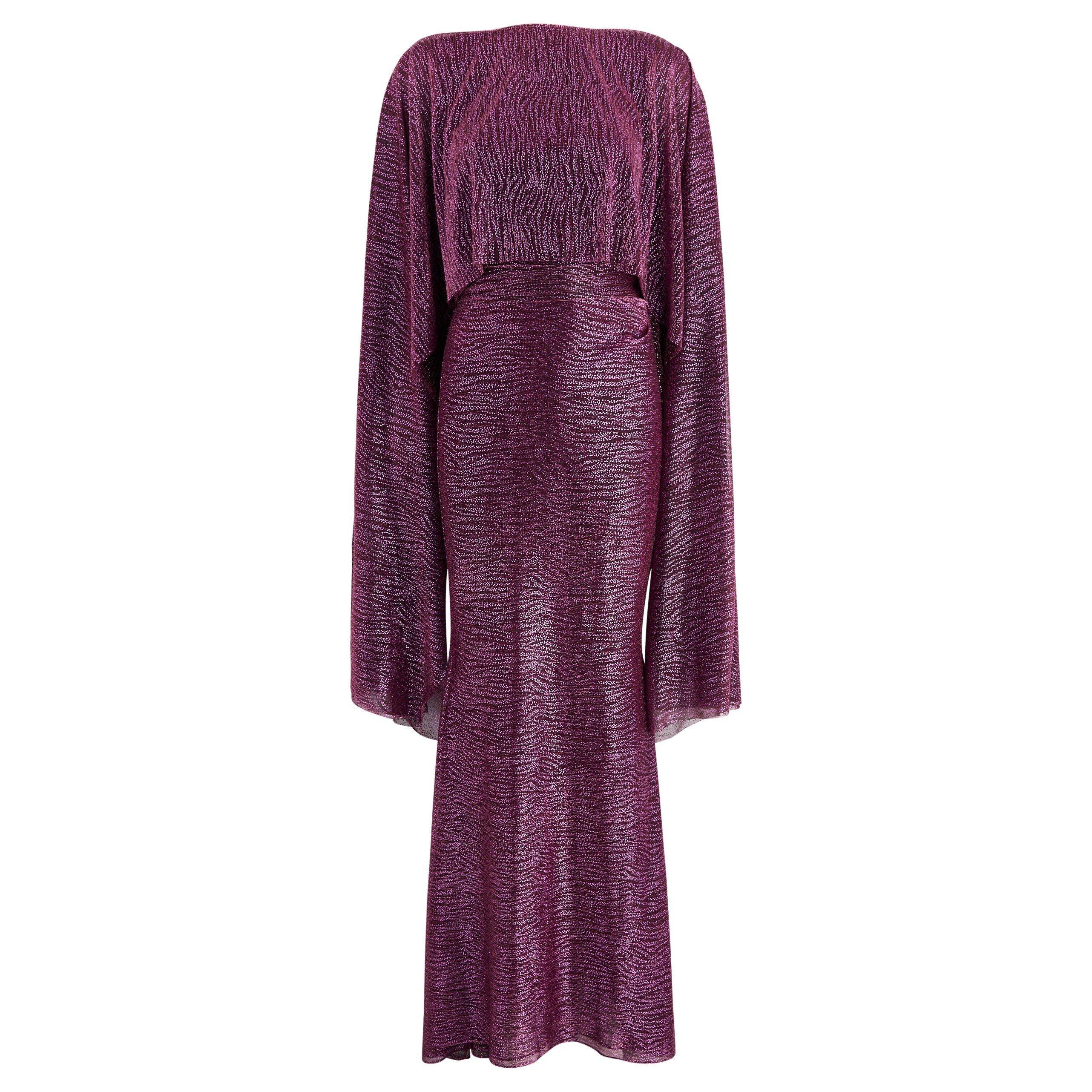 PURPLE - Talbot Runhof - LD SHIMMER GOWN W DRAPE