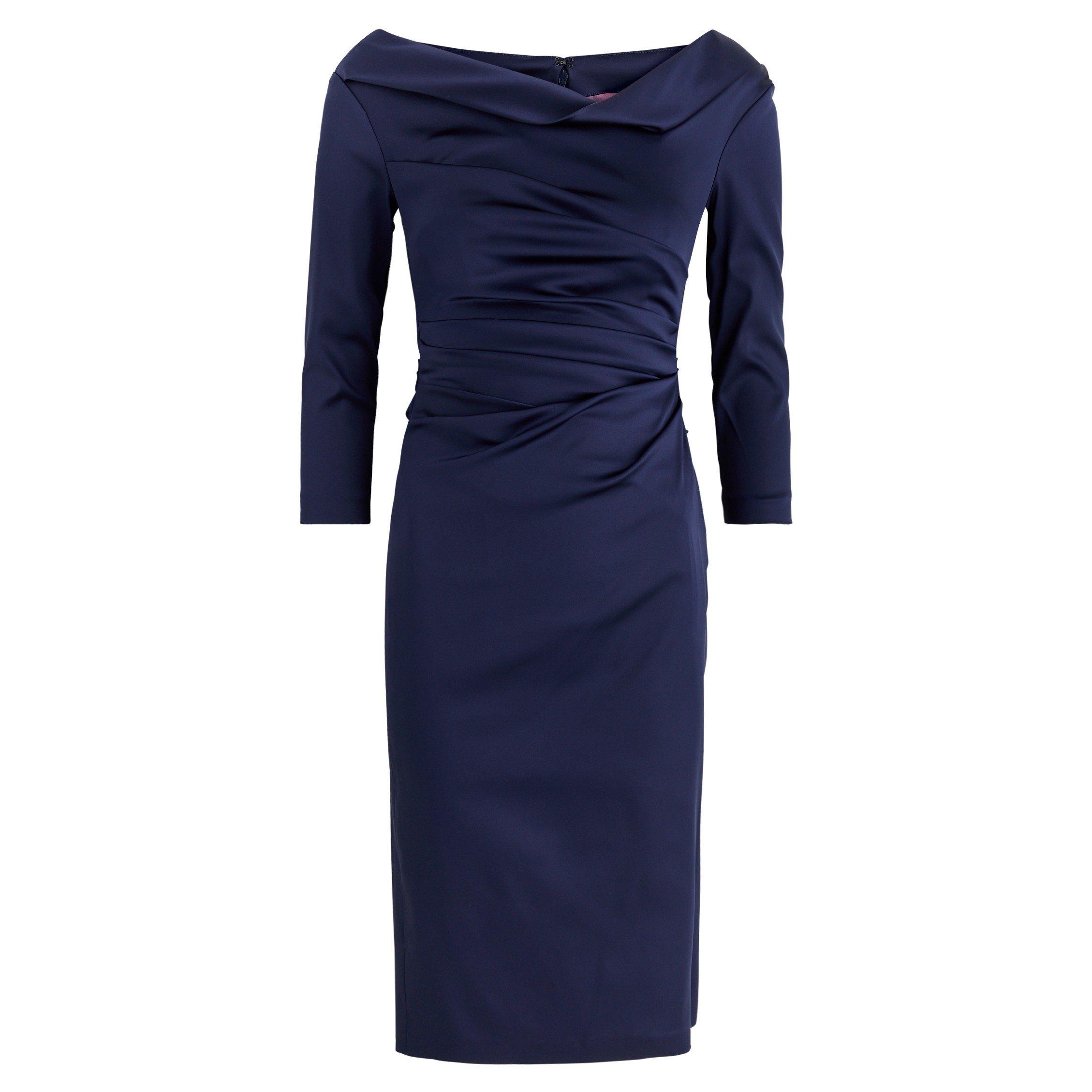 NAVY - Talbot Runhof - SD COCKTAIL SATIN FIT SHRT DRS