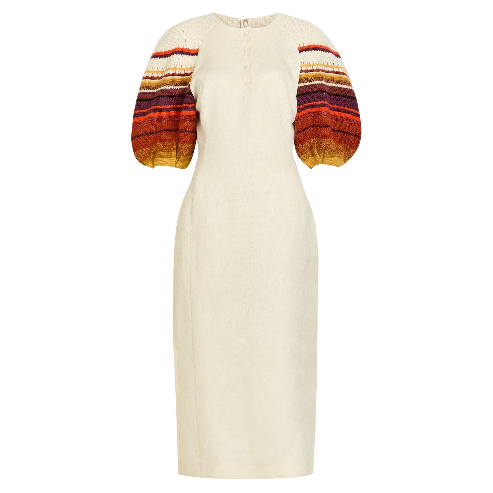 IVORY - Gabriela Hearst - Women's NOMO Striped Linen Maxi Dress - 1