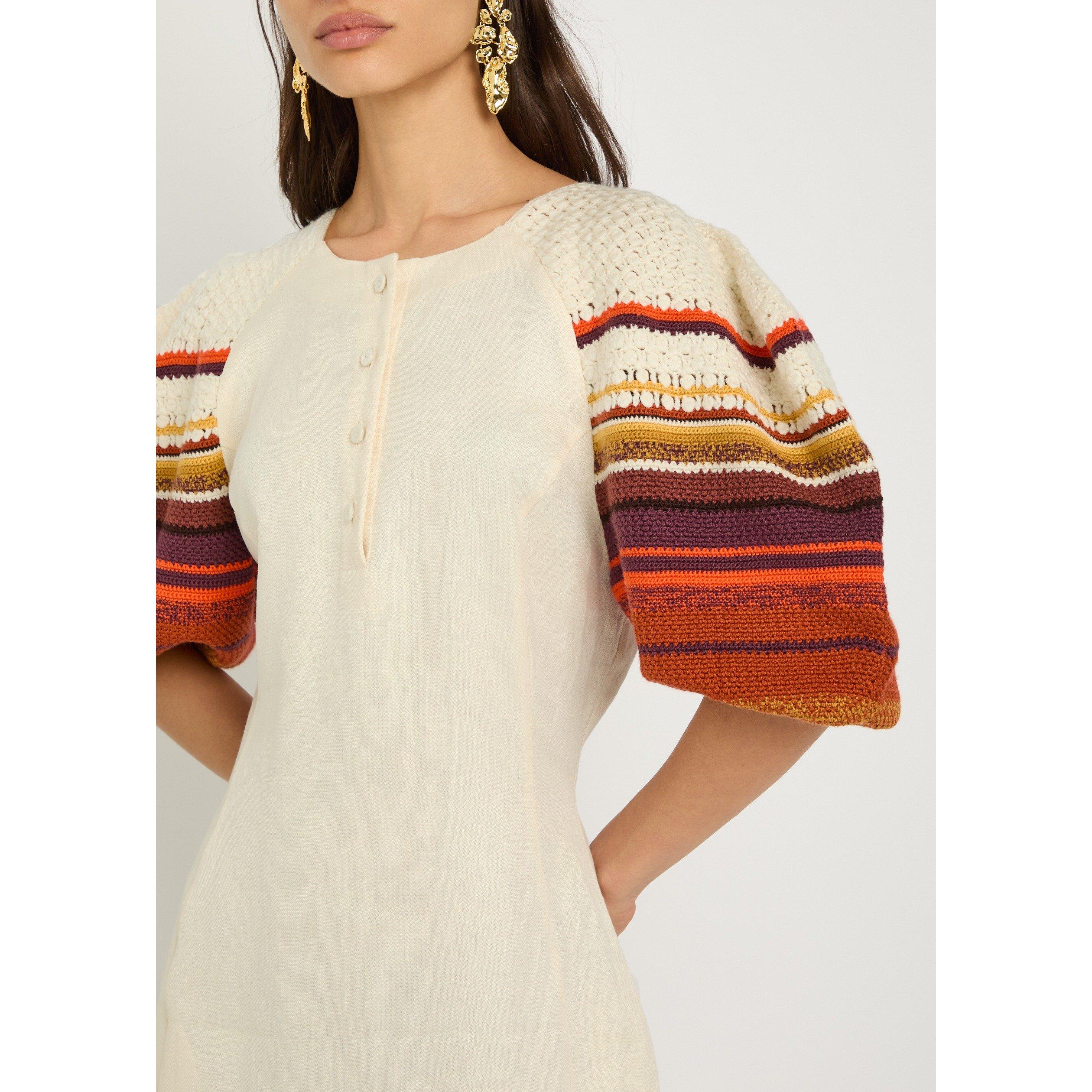 IVORY - Gabriela Hearst - Women's NOMO Striped Linen Maxi Dress - 4