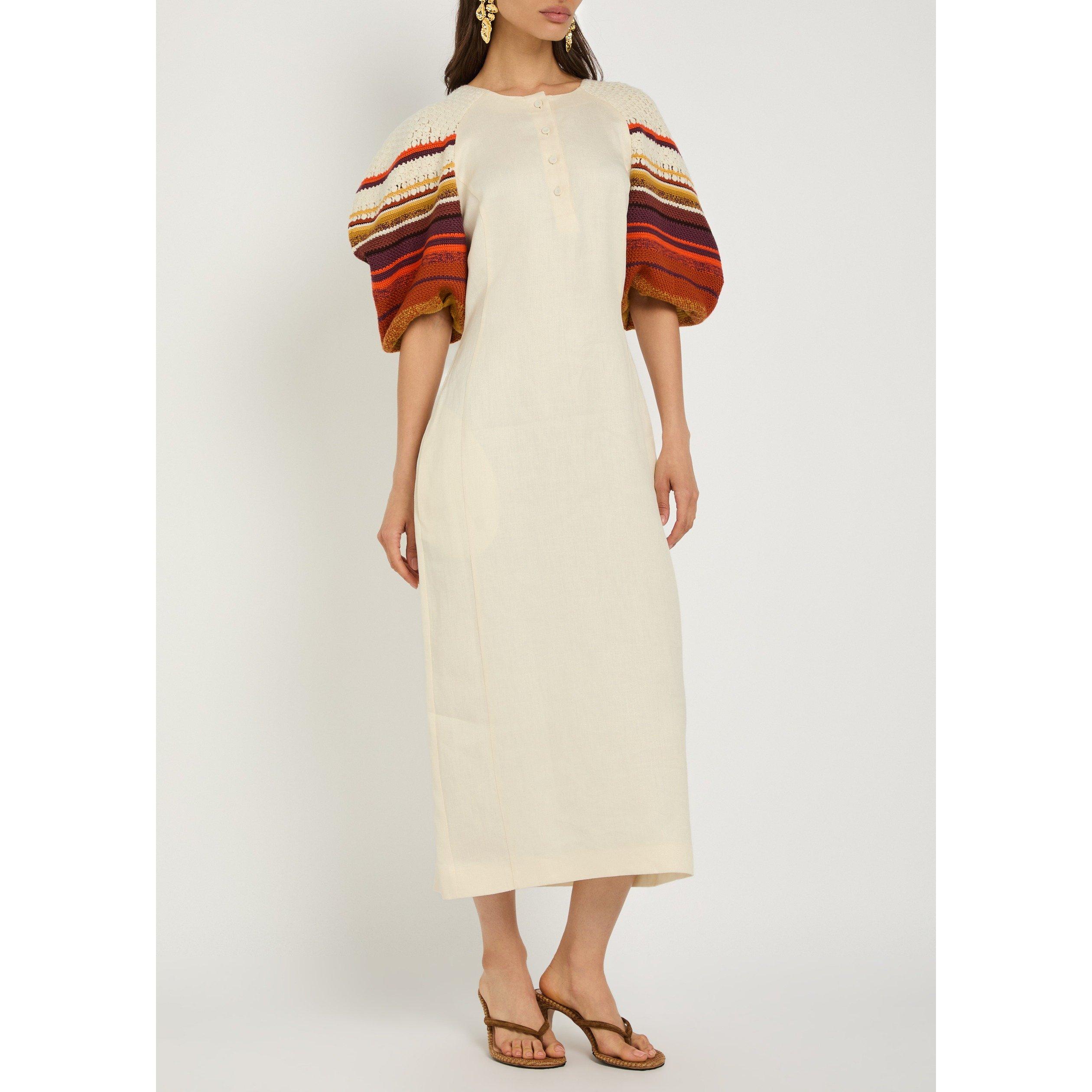 IVORY - Gabriela Hearst - Women's NOMO Striped Linen Maxi Dress - 5