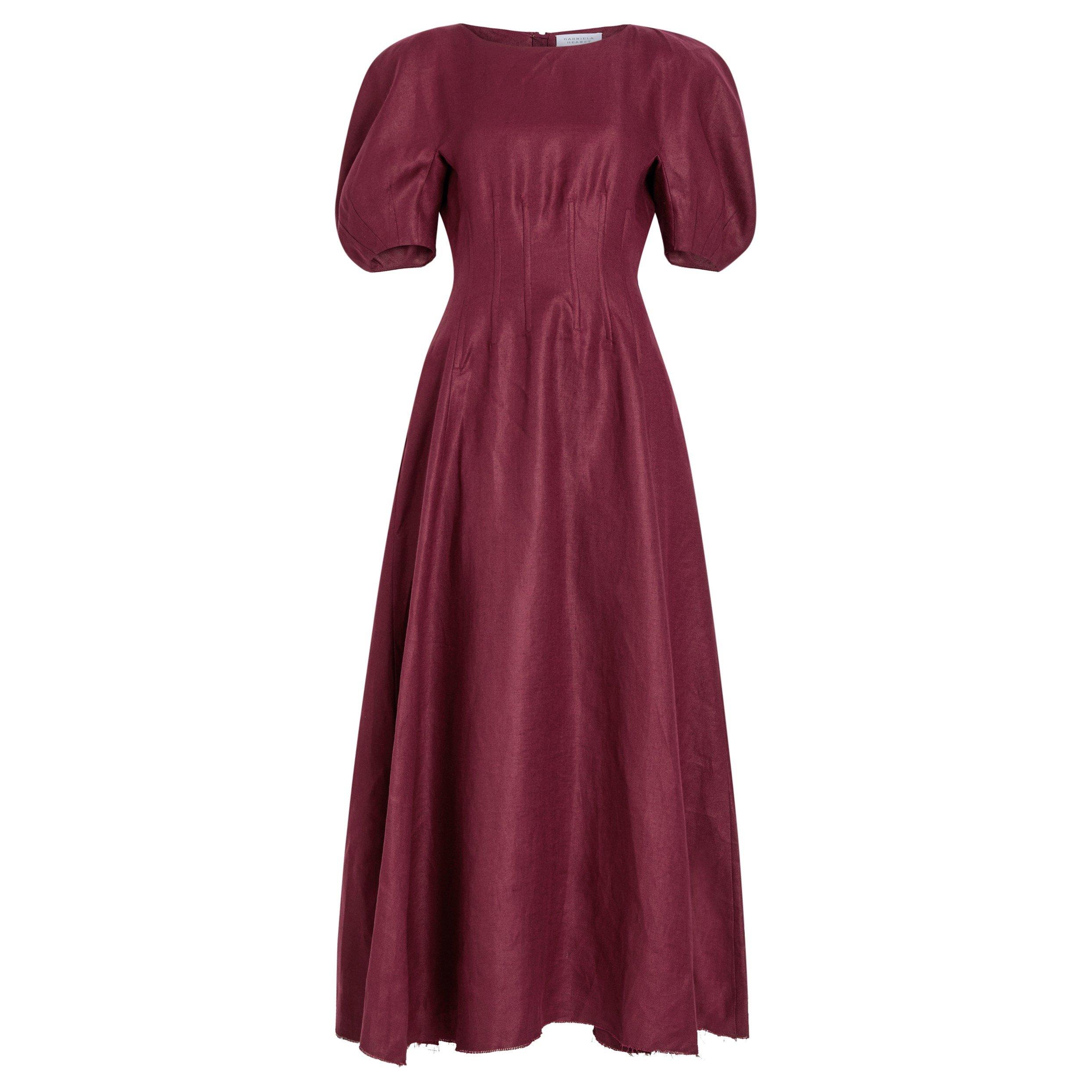 BORDEAUX - Gabriela Hearst - Women's Ranya Linen A-Line Dress - 1