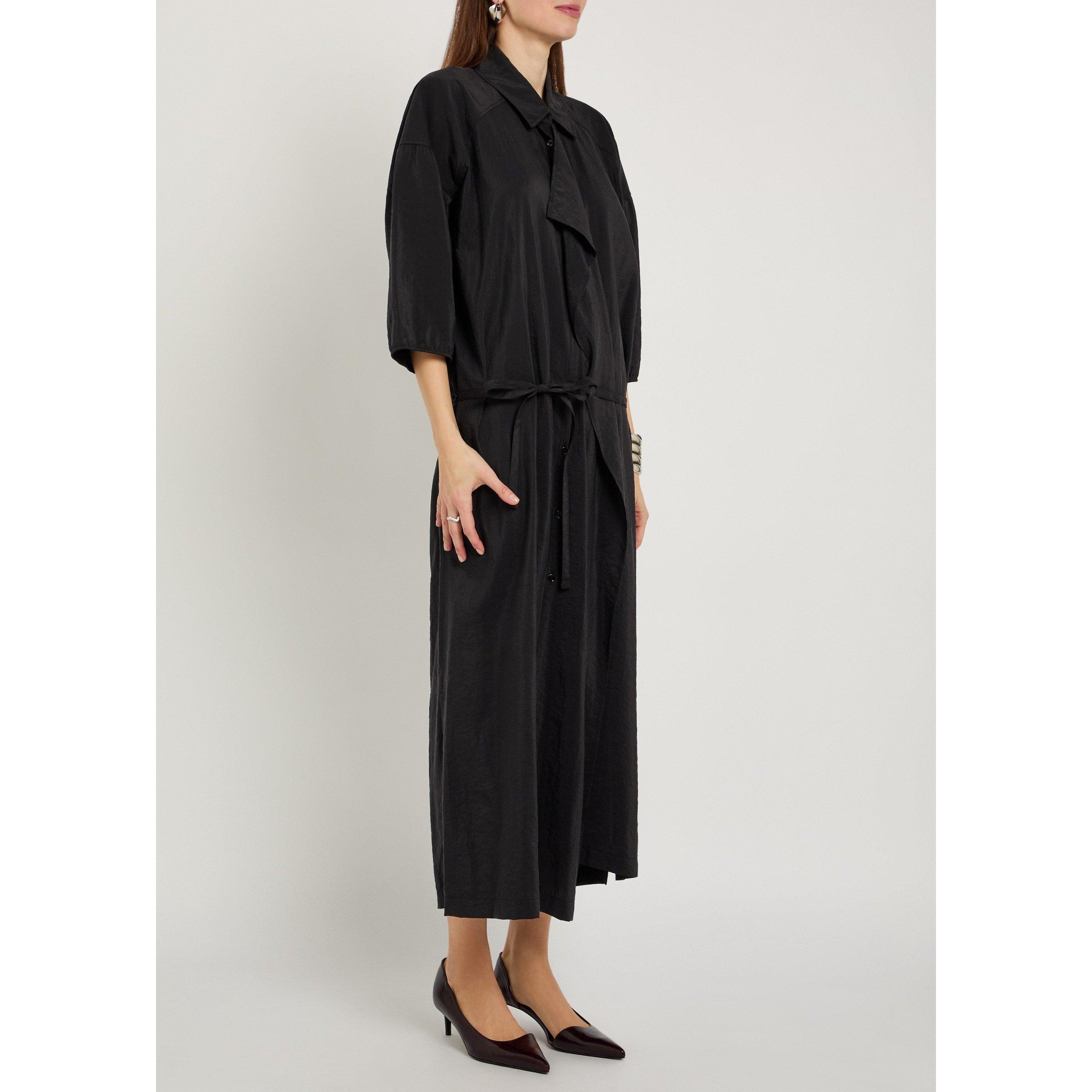 BLACK - Lemaire - Women's Asymmetrical Silk Shirt Dress - 2