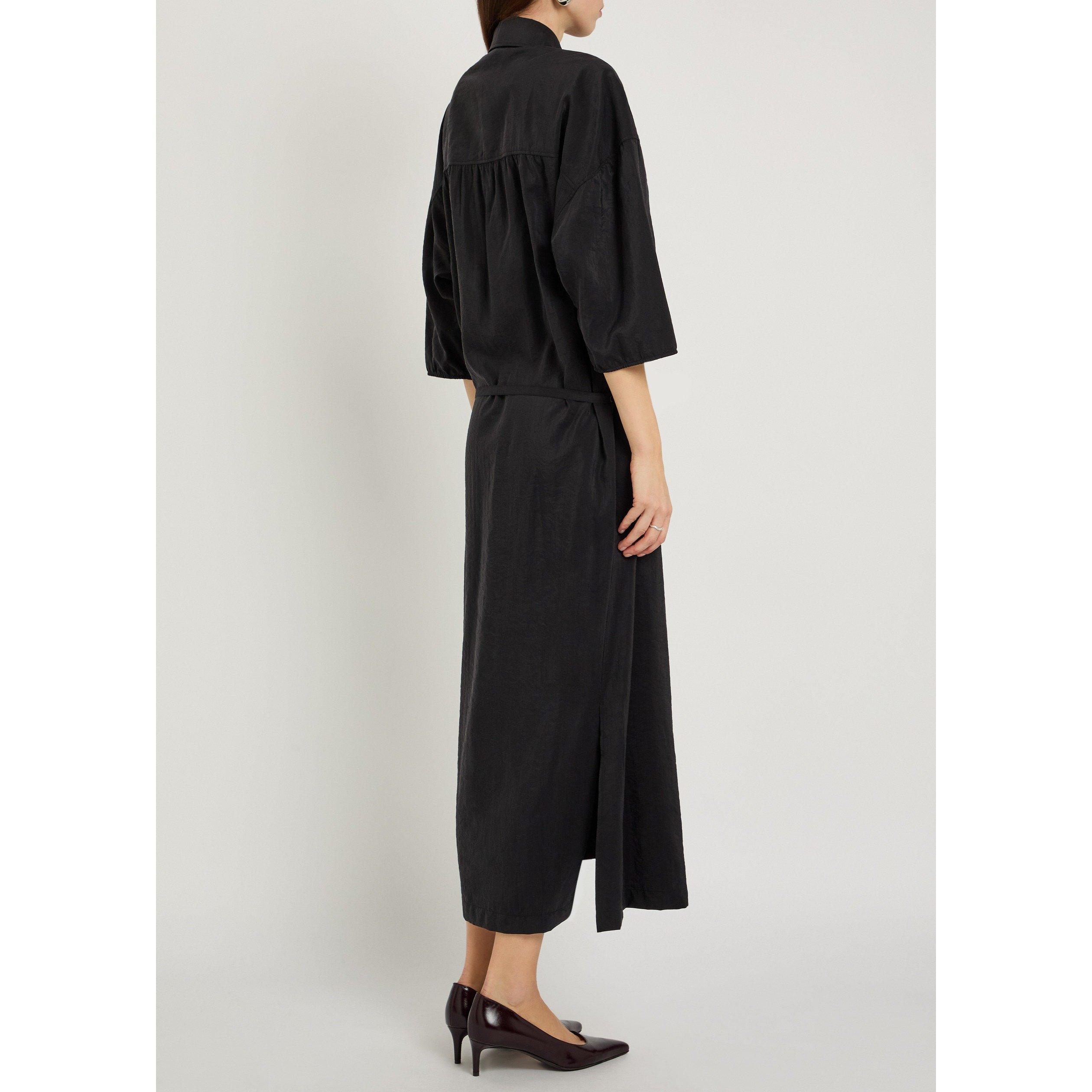 BLACK - Lemaire - Women's Asymmetrical Silk Shirt Dress - 3