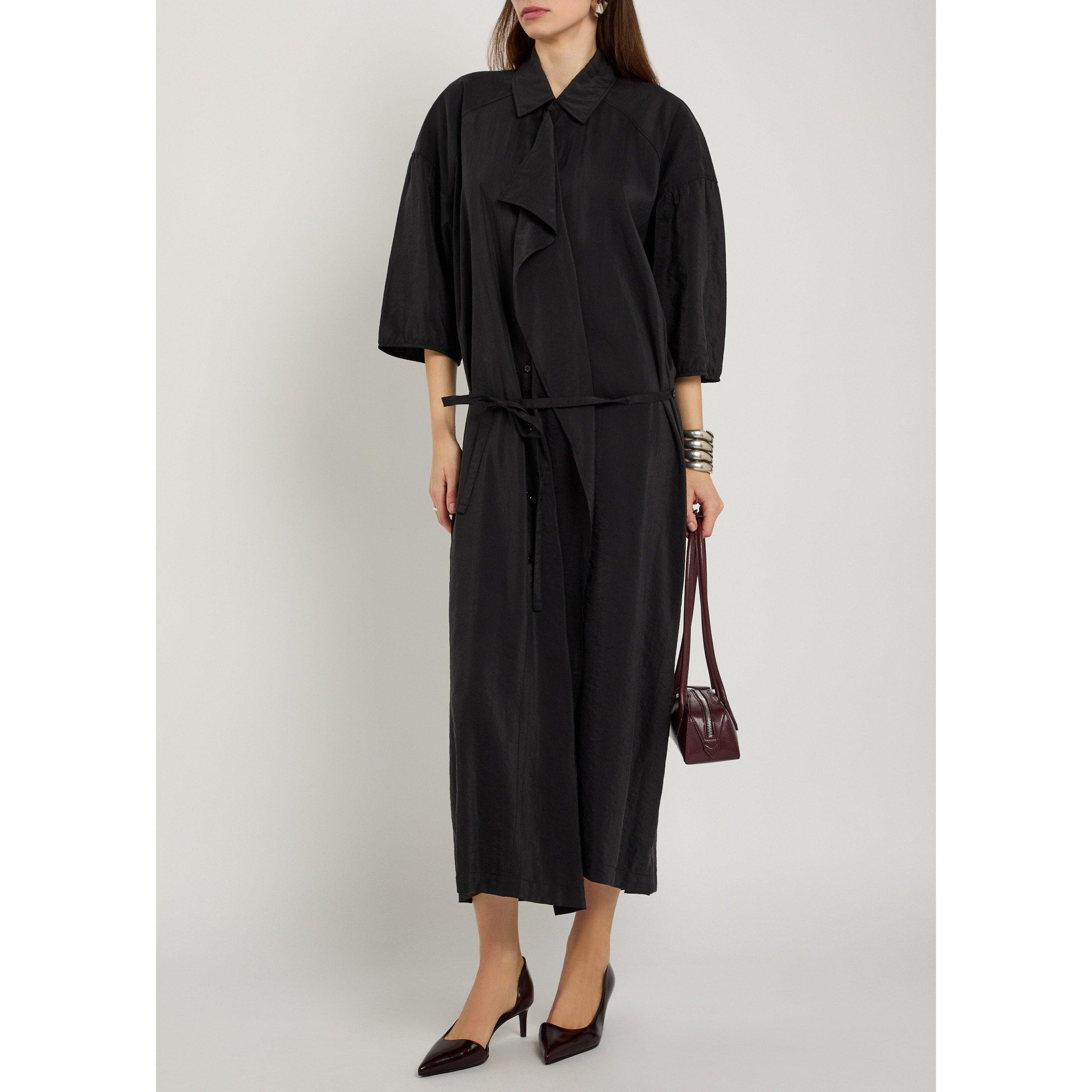 BLACK - Lemaire - Women's Asymmetrical Silk Shirt Dress - 5