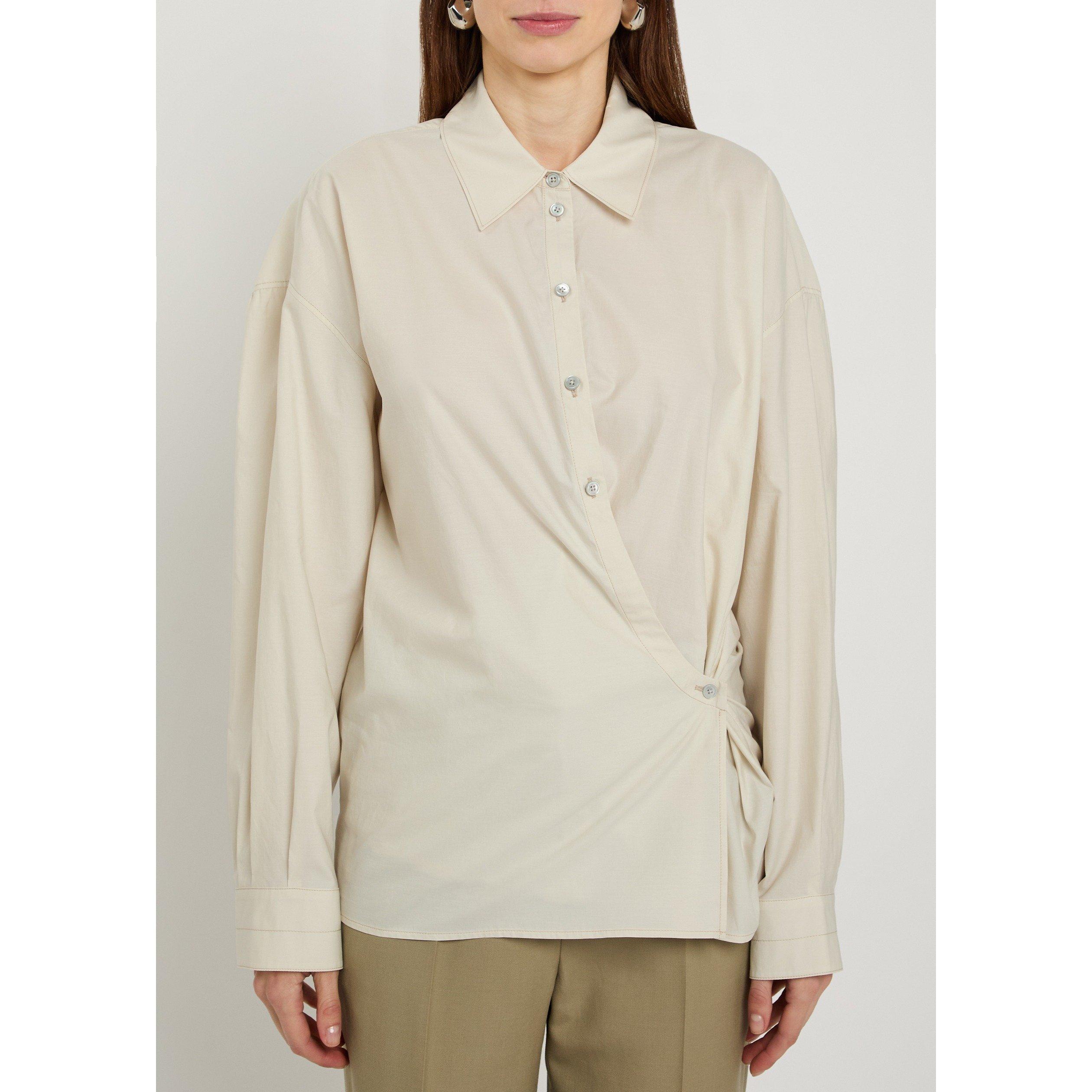 CREAM - Lemaire - STRAIGHT COLLAR TWISTED SHIRT - 2