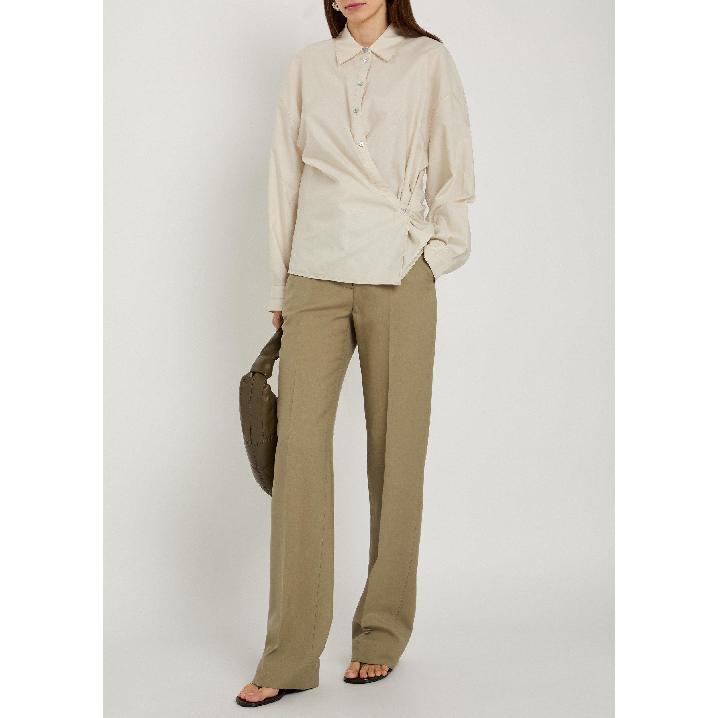 CREAM - Lemaire - STRAIGHT COLLAR TWISTED SHIRT - 5