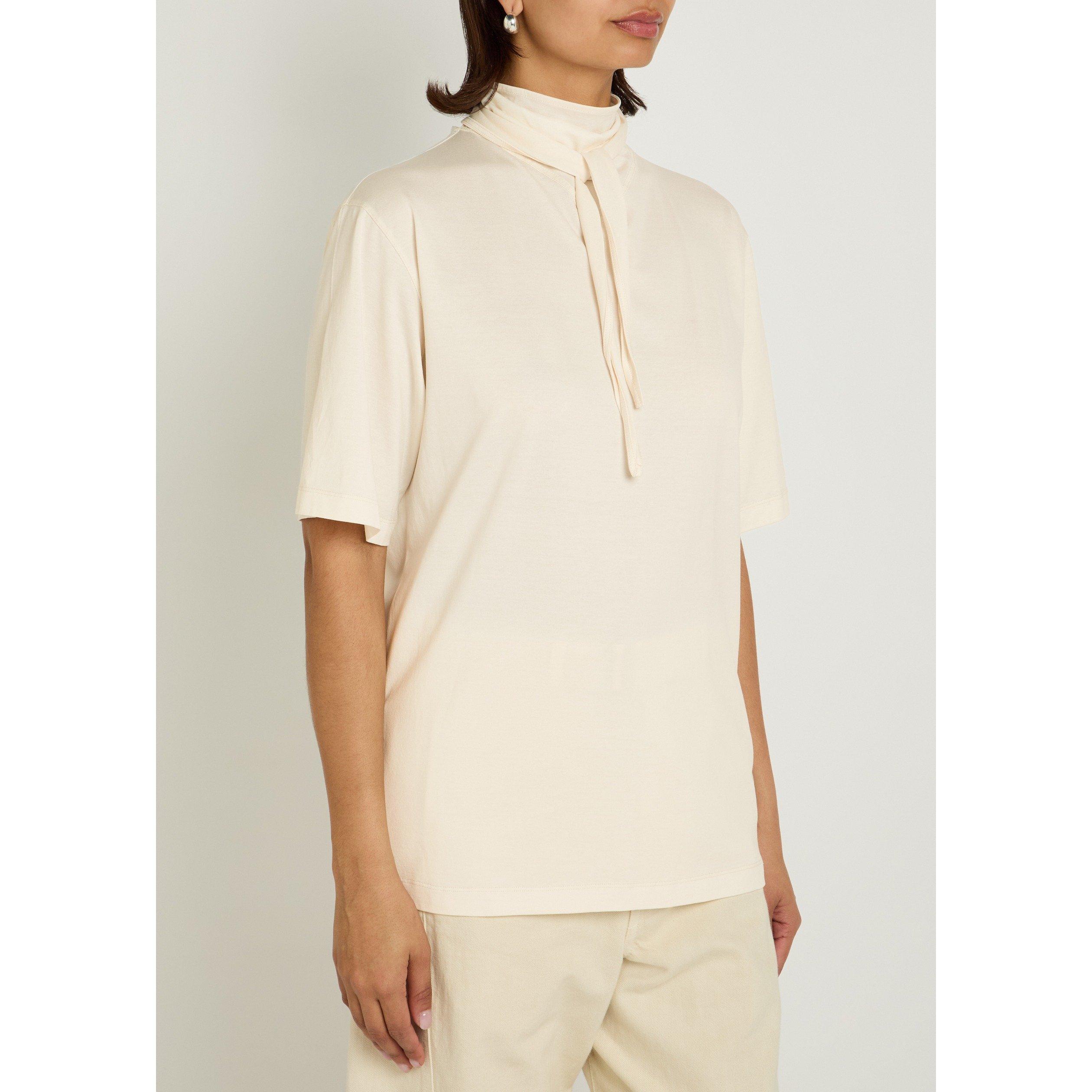 CREAM - Lemaire - Women's Cotton Foulard Neck Oversized T-Shirt - 2