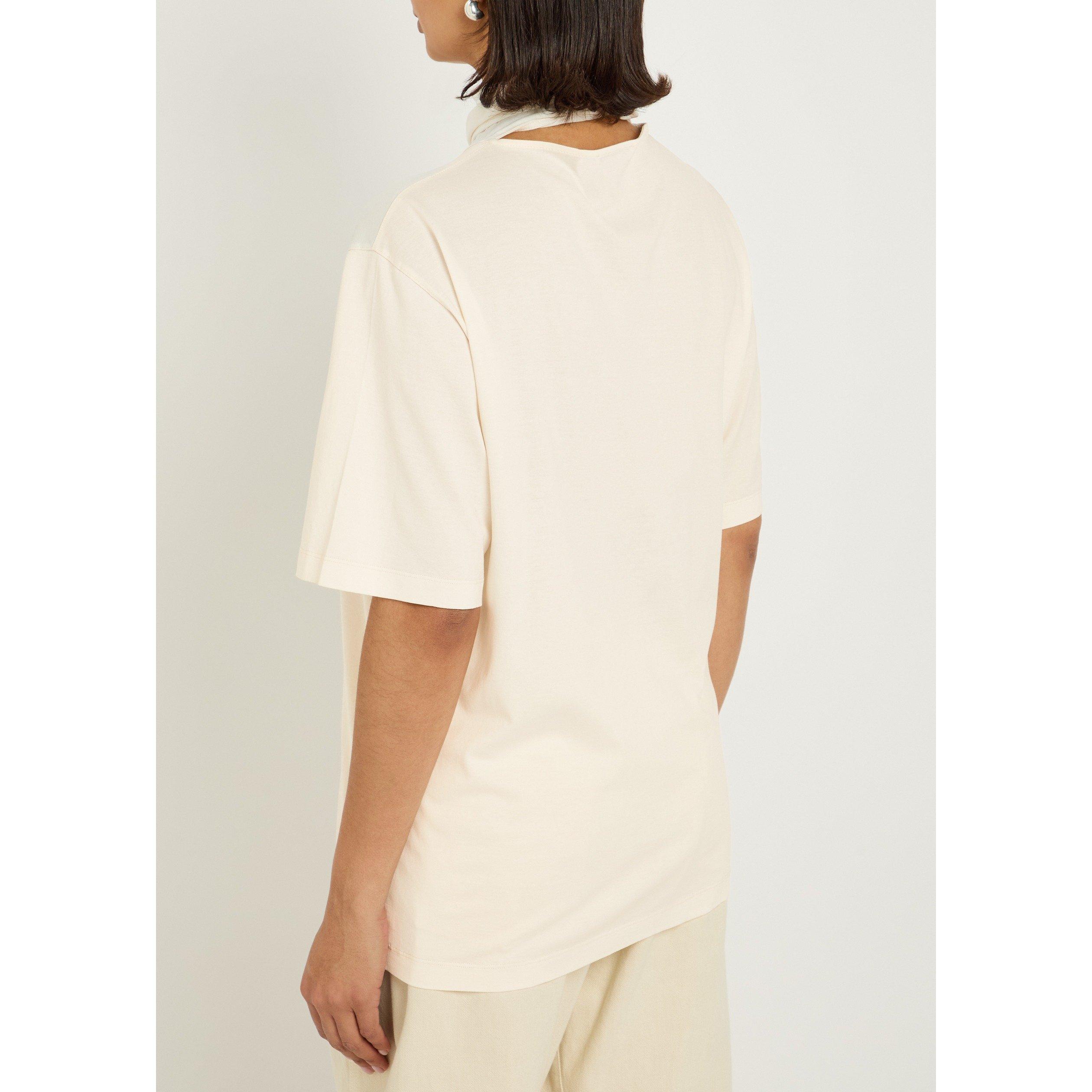 CREAM - Lemaire - Women's Cotton Foulard Neck Oversized T-Shirt - 3