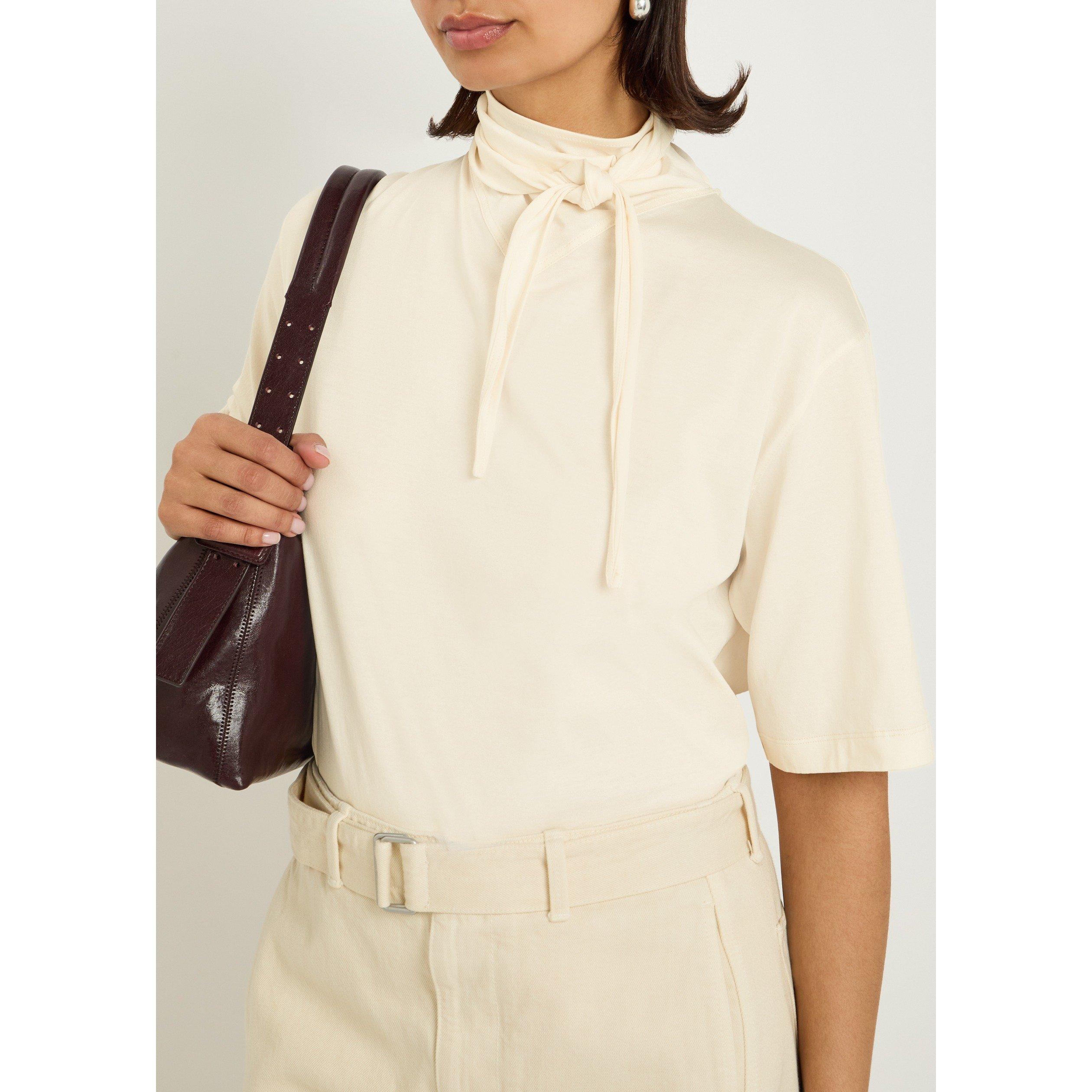 CREAM - Lemaire - Women's Cotton Foulard Neck Oversized T-Shirt - 4