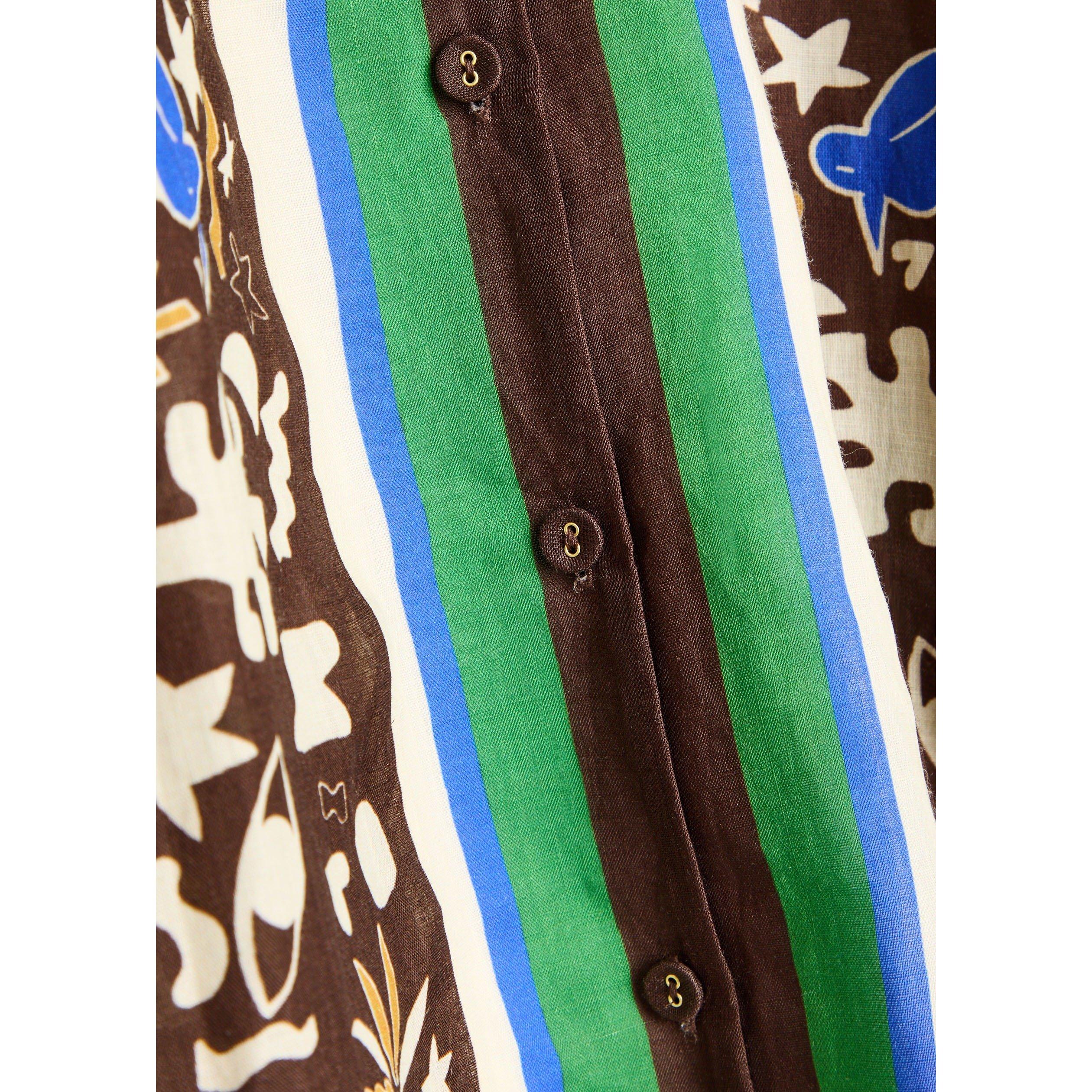 MULTICOLOURED - Alemais - Women's Maroc Relaxed Ramie Short-Sleeve Patterned Shirt - 4