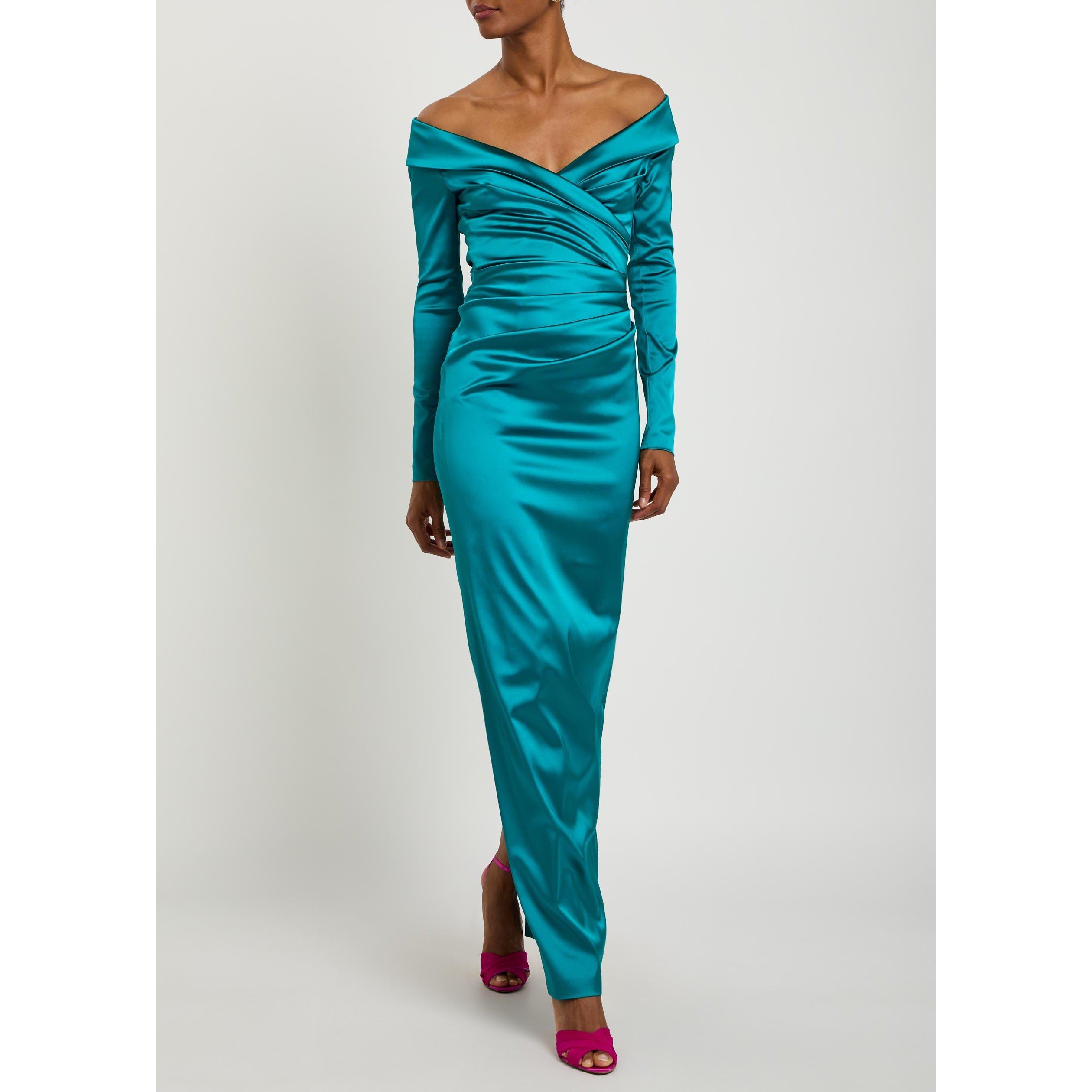 AQUA - Talbot Runhof - LD OFF SHOULDER EVENING DRESS - 5