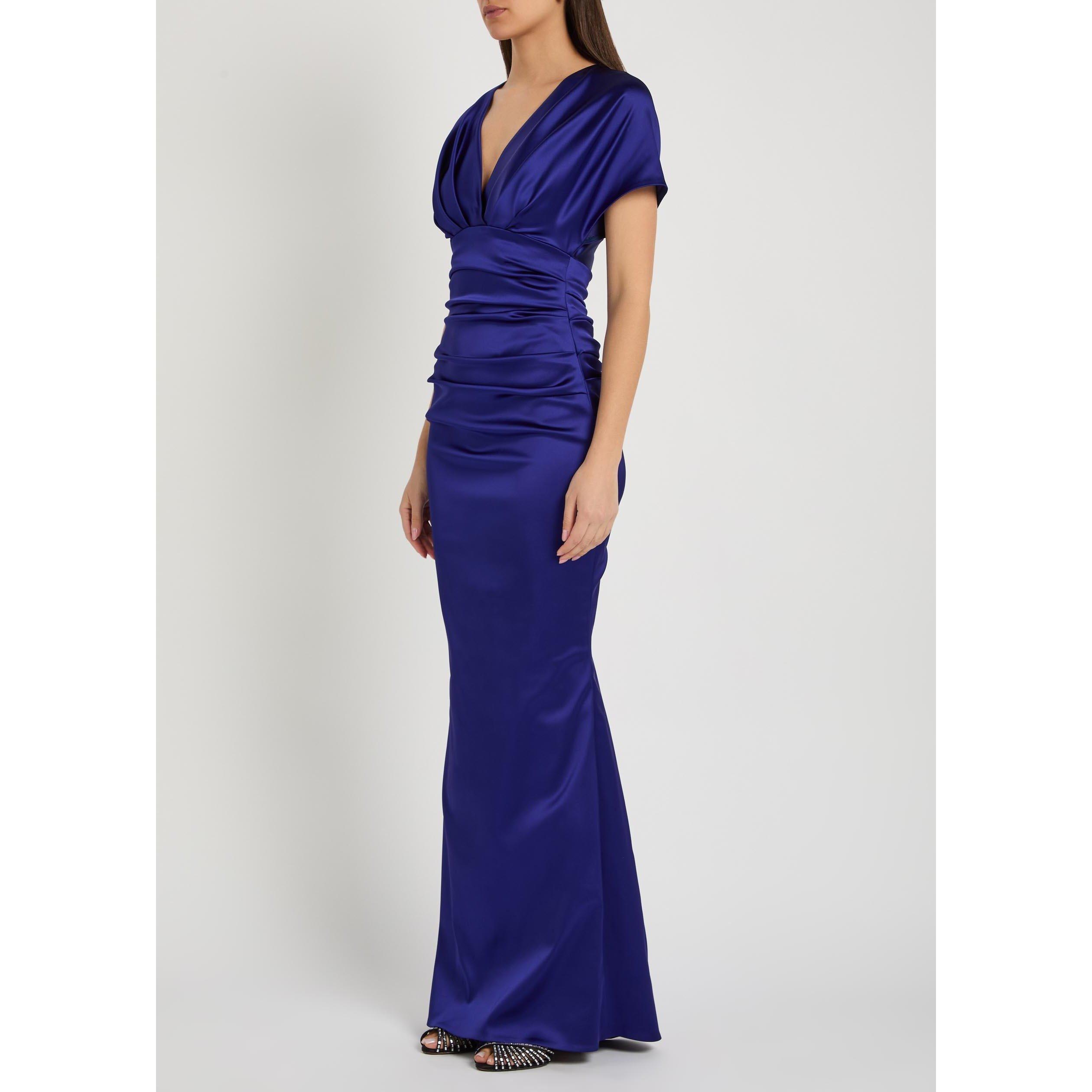 BLUE - Talbot Runhof - LD SHORT SLEEVE EVENING DRESS - 2