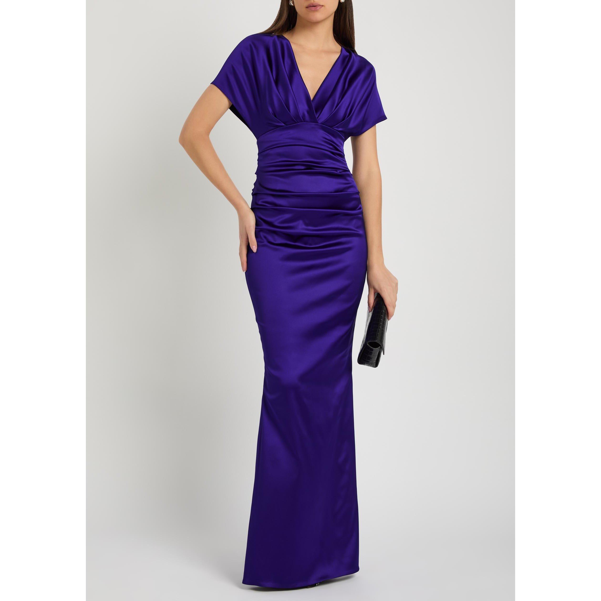 BLUE - Talbot Runhof - LD SHORT SLEEVE EVENING DRESS - 5