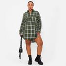COCHE VERTE - I Saw It First - ISAWITFIRST Brushed Check shirt Grey Dress - 2