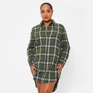 COCHE VERTE - I Saw It First - ISAWITFIRST Brushed Check shirt Grey Dress - 3