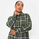 COCHE VERTE - I Saw It First - ISAWITFIRST Brushed Check shirt Grey Dress - 4