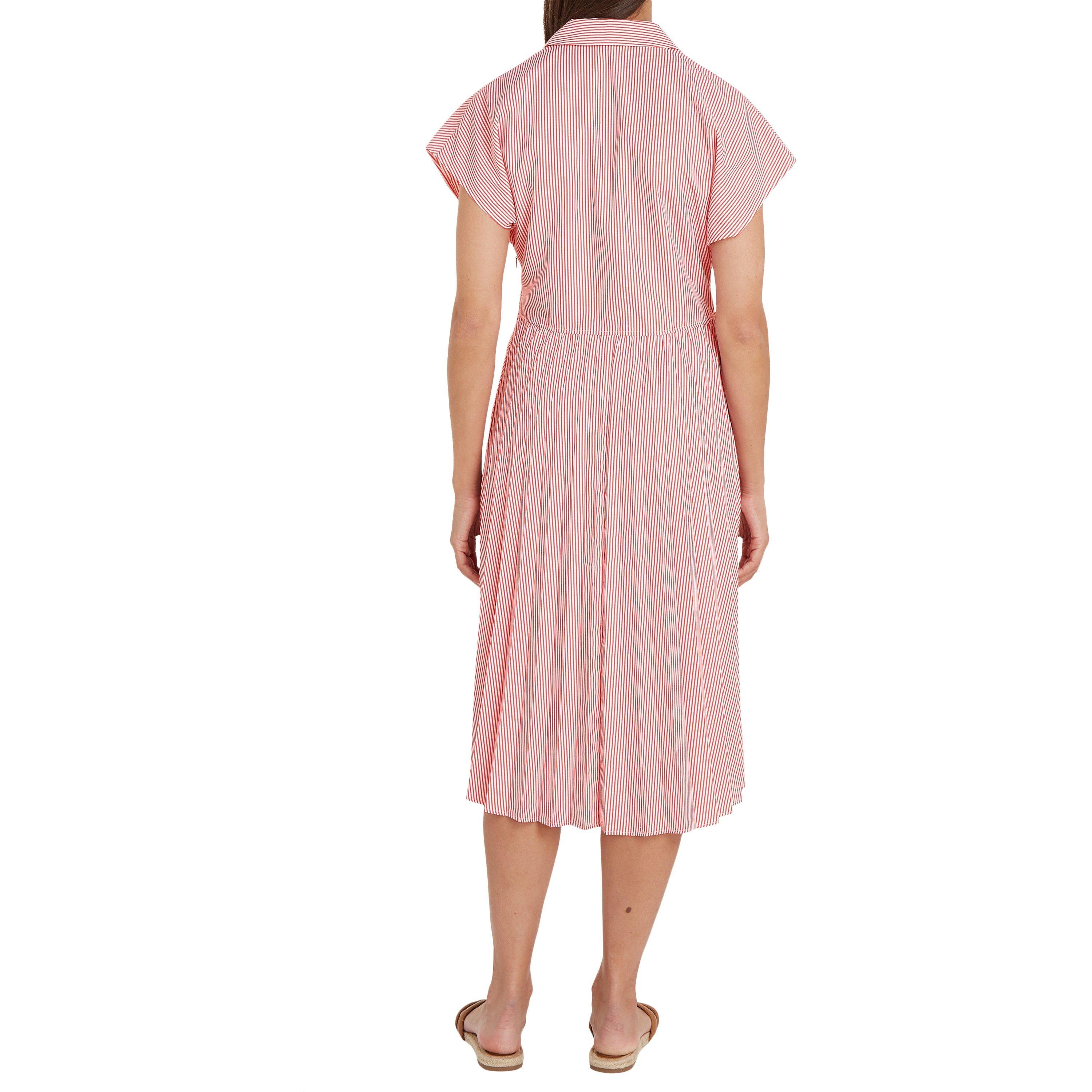 Stp Fierce Red - Tommy Hilfiger - Women's Ithaka Pleated Shirt Dress - 2