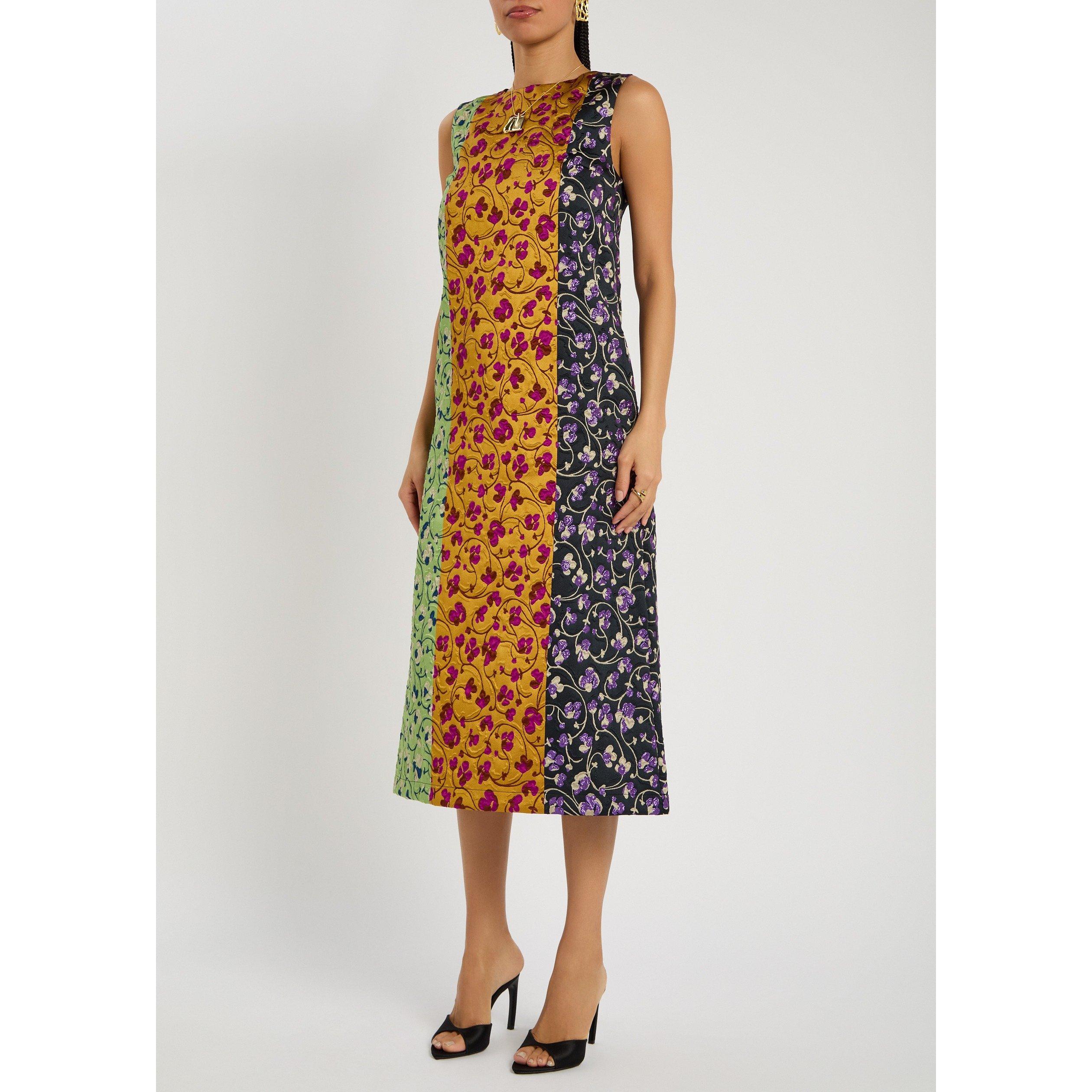 YELLOW AND OTHE - La DoubleJ - Women's Column Floral Jacquard Maxi Dress - 2