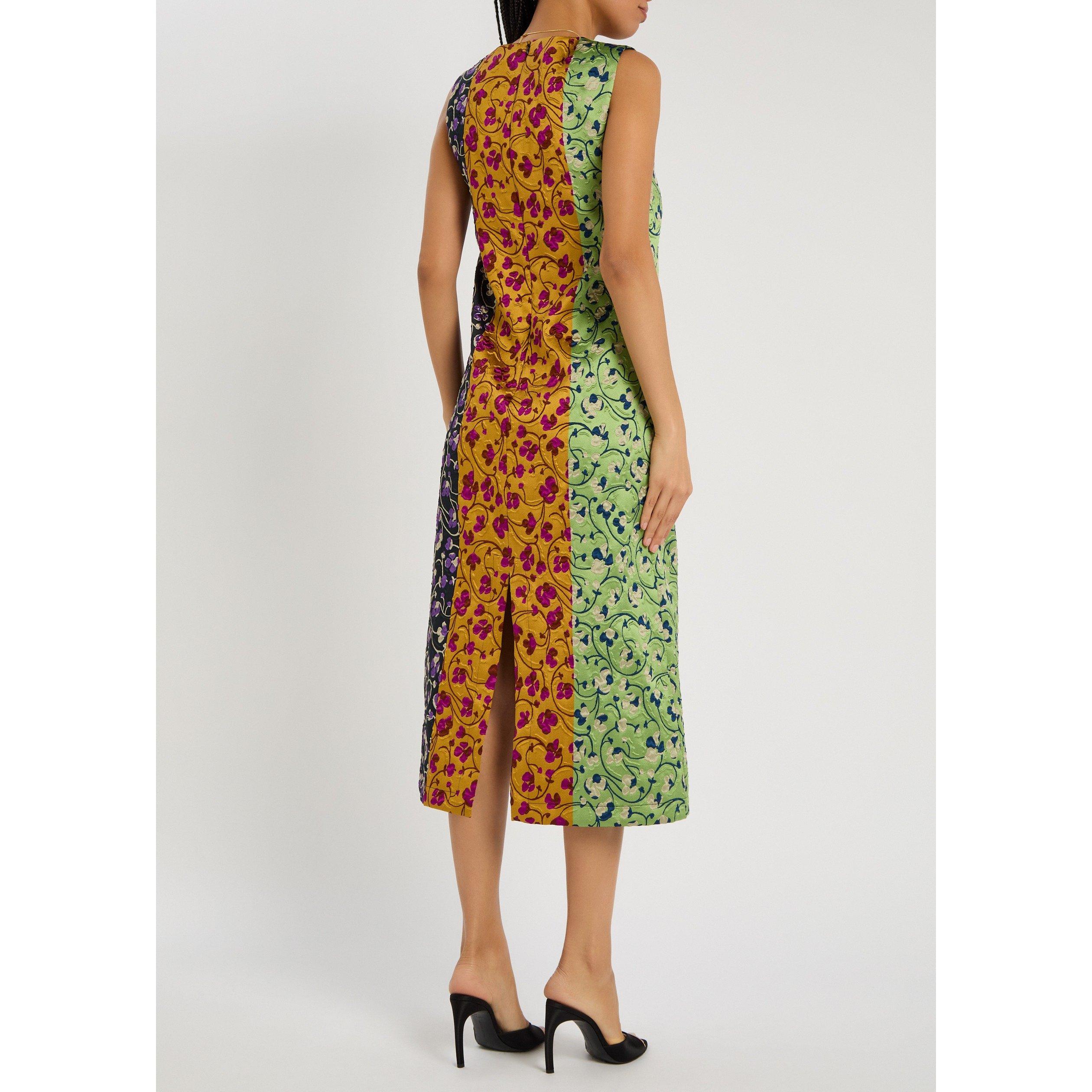 YELLOW AND OTHE - La DoubleJ - Women's Column Floral Jacquard Maxi Dress - 3