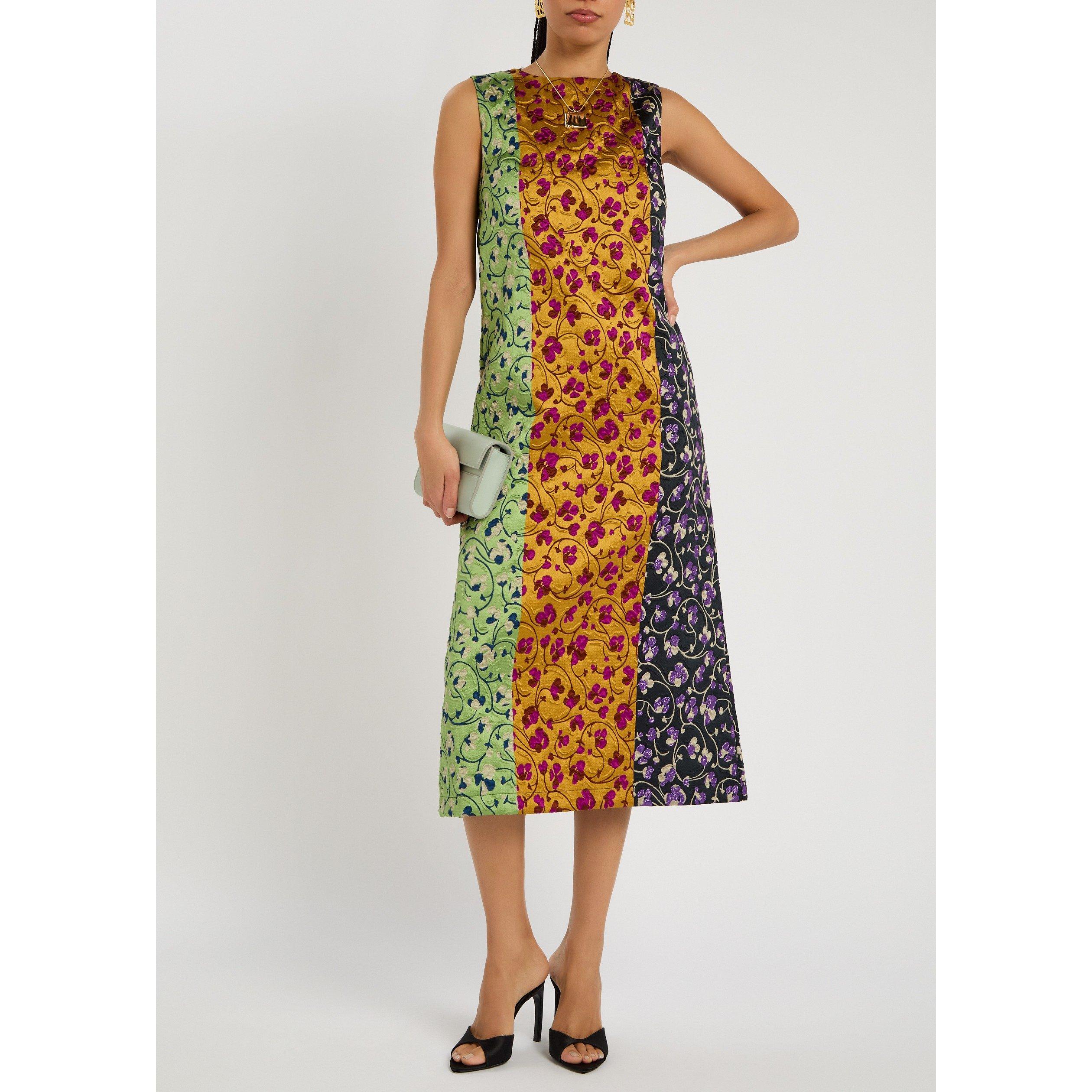 YELLOW AND OTHE - La DoubleJ - Women's Column Floral Jacquard Maxi Dress - 5