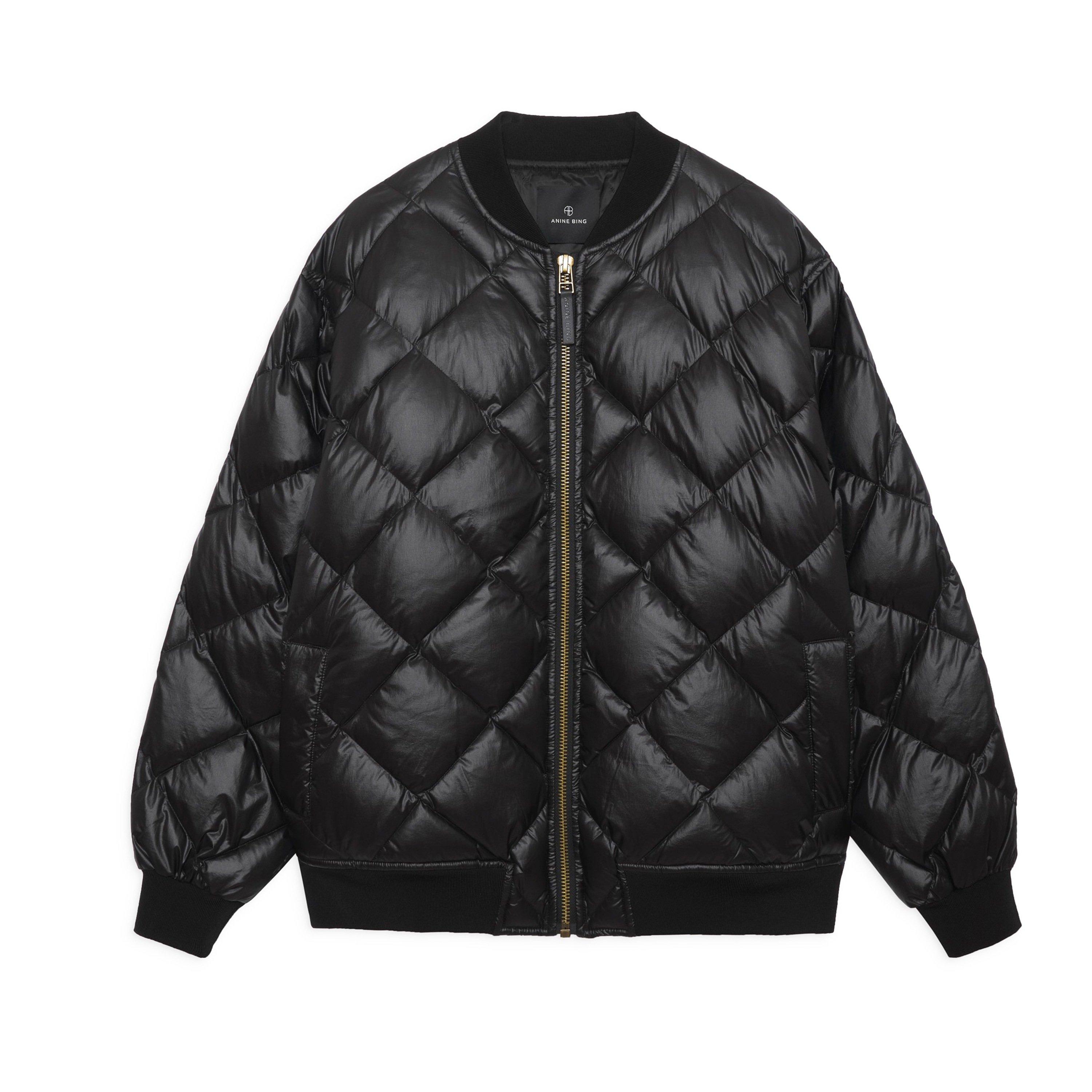 Black - Anine Bing - Women's Leo Quilted Goose Down Long Sleeve Bomber Jacket - 5